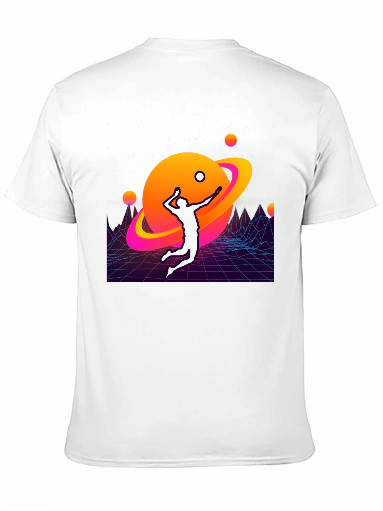 Retro Planet Volleyball Graphic T-Shirt