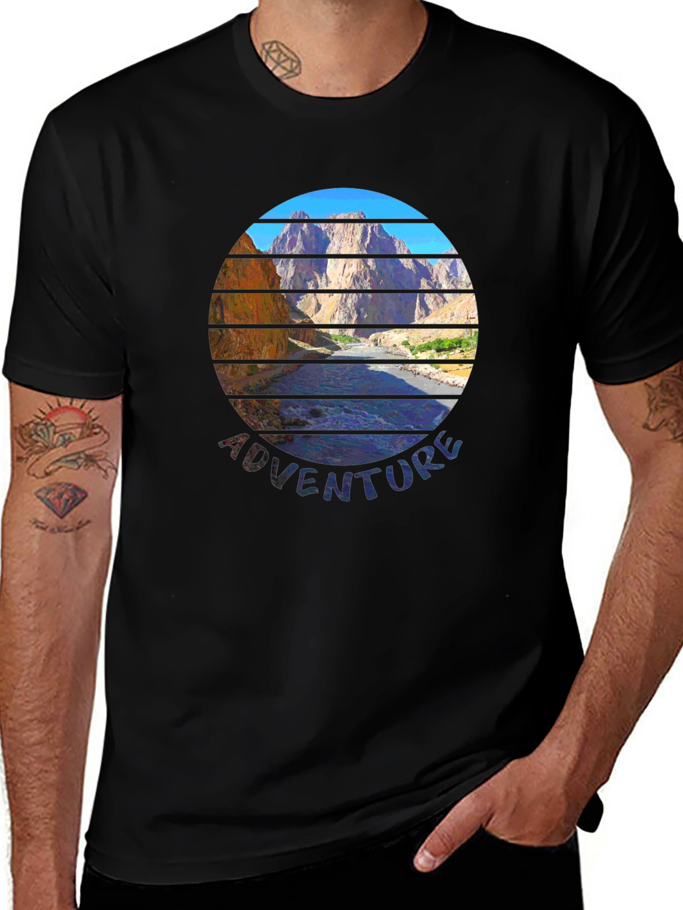 Adventure Mountain Scene Graphic Tee