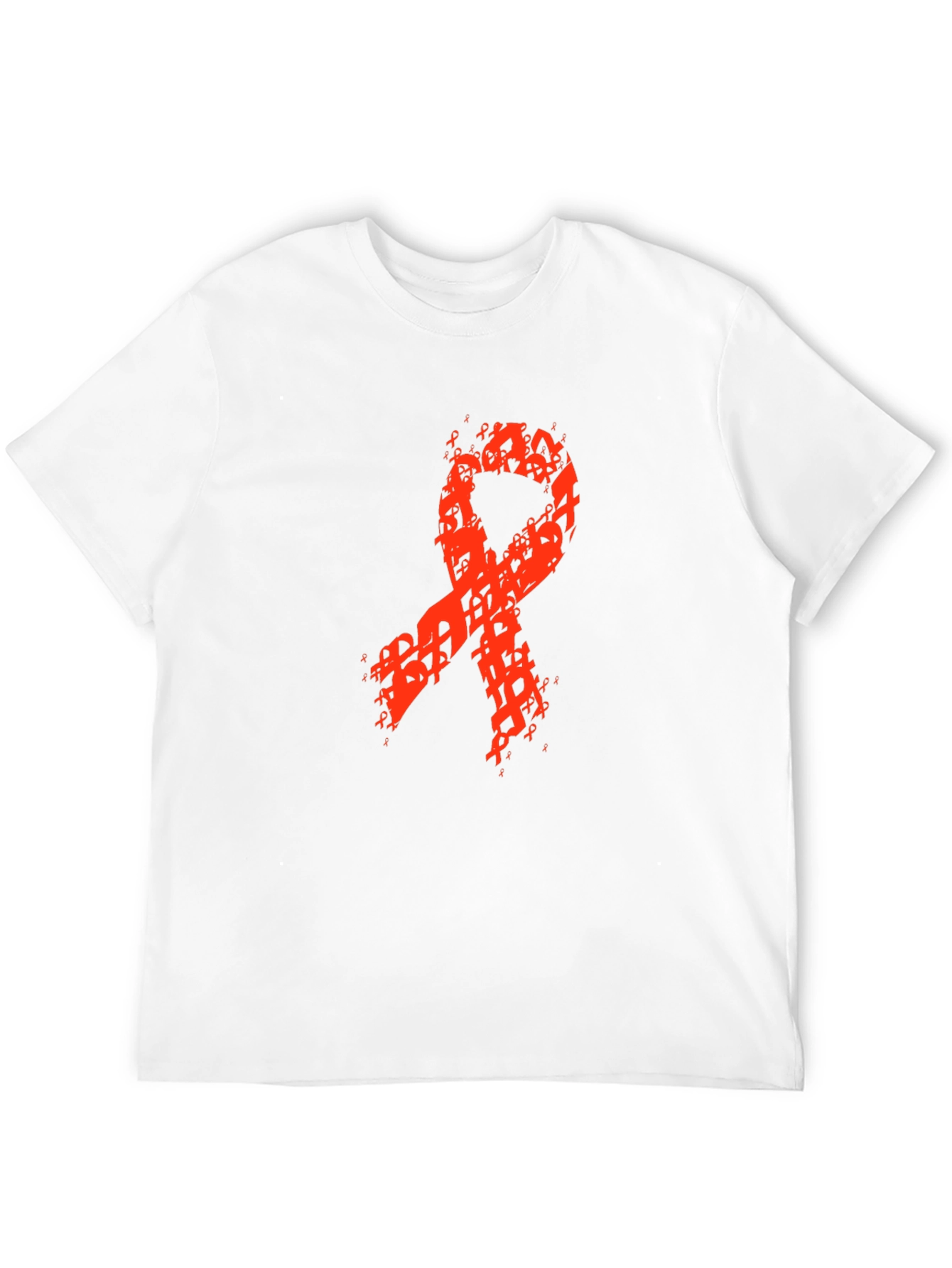 Red Ribbon Awareness Graphic Black T-Shirt