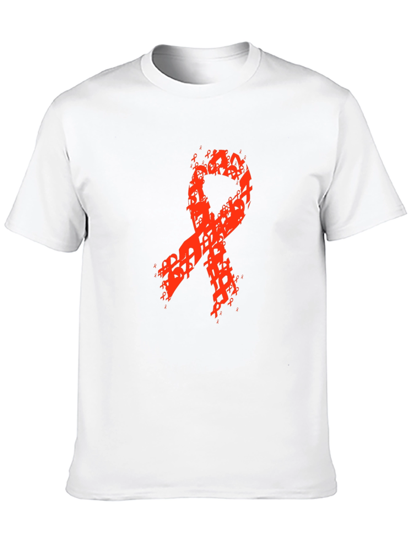 Red Ribbon Awareness Graphic Black T-Shirt