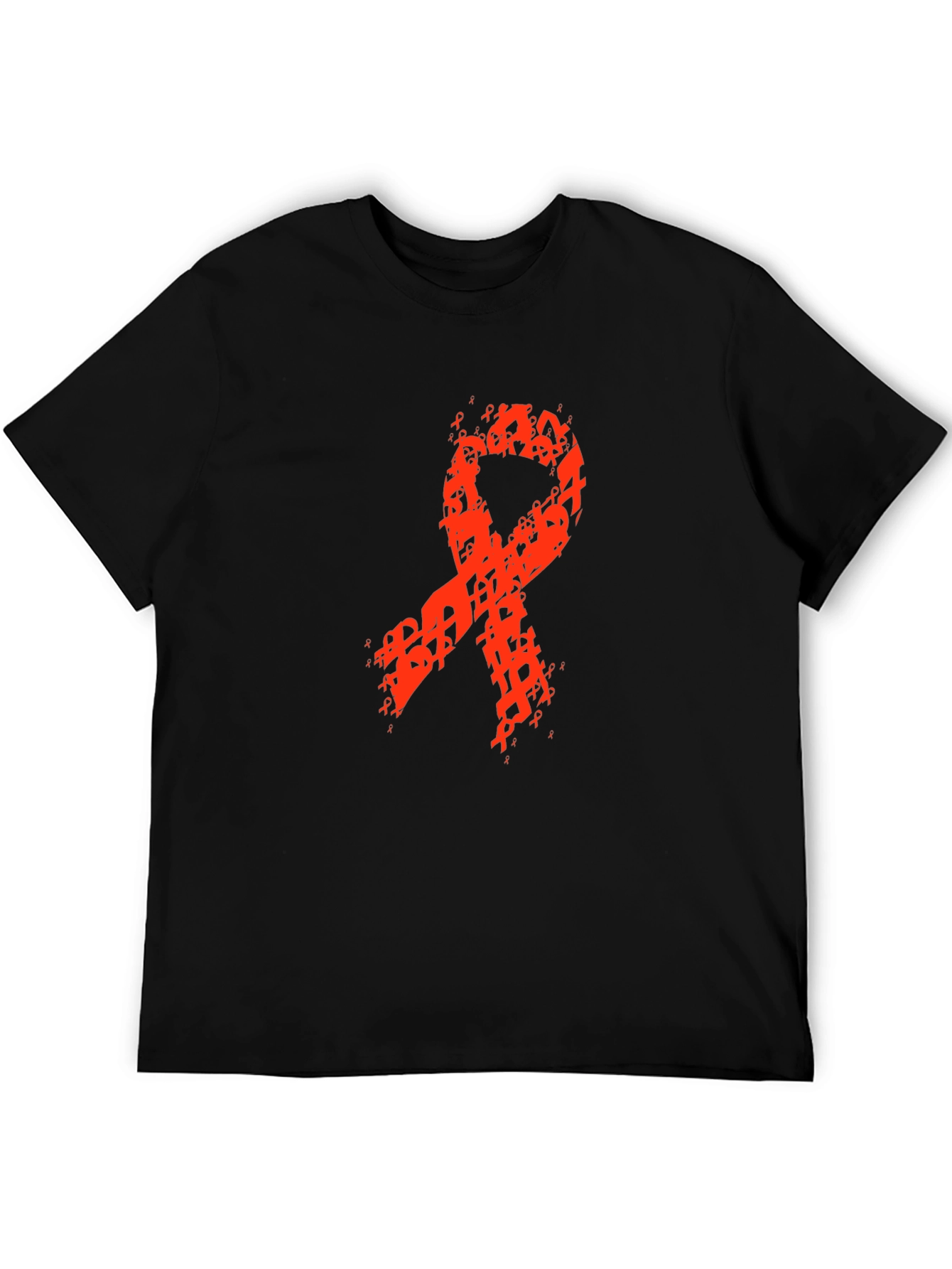 Red Ribbon Awareness Graphic Black T-Shirt