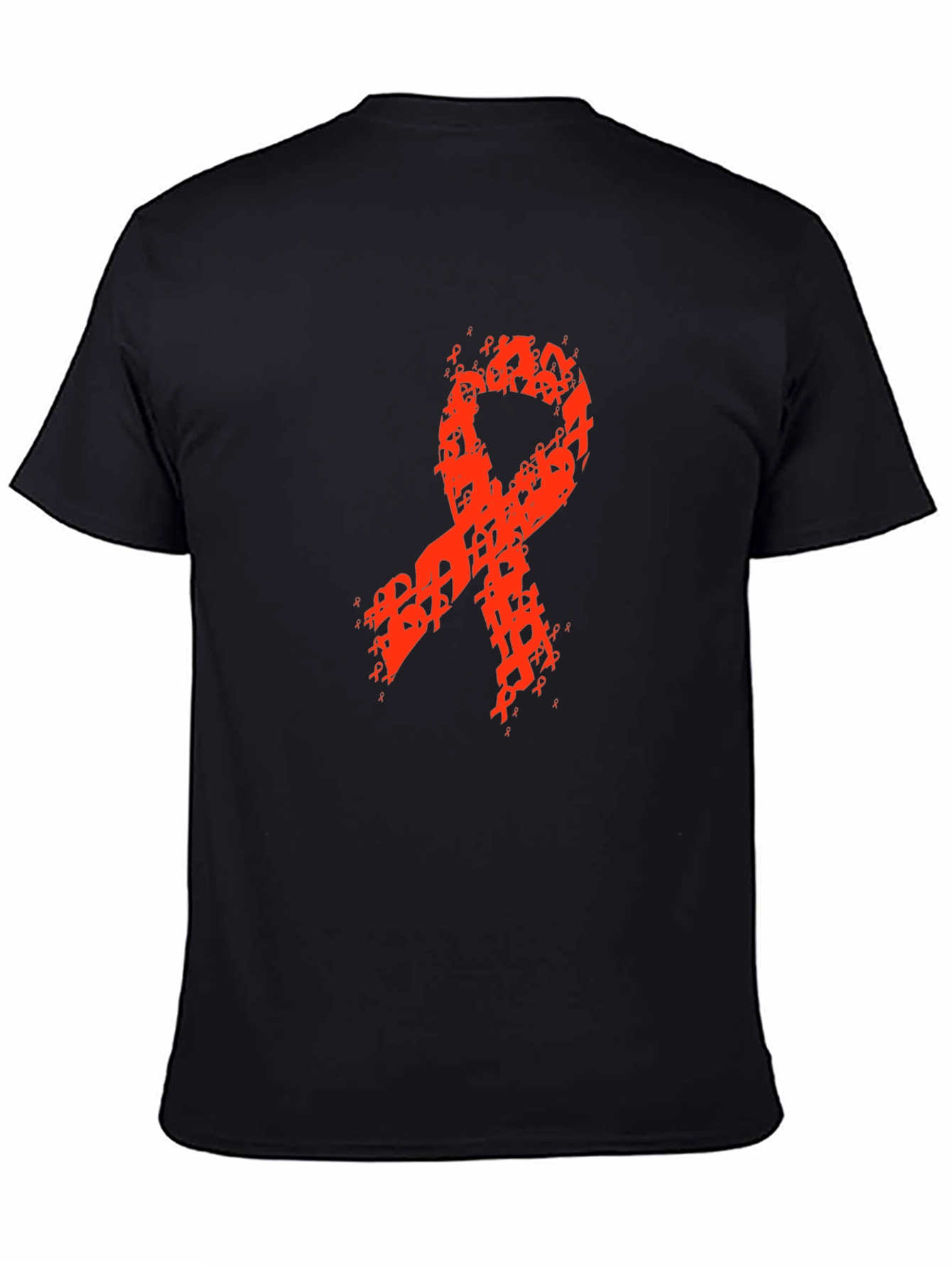 Red Ribbon Awareness Graphic Black T-Shirt