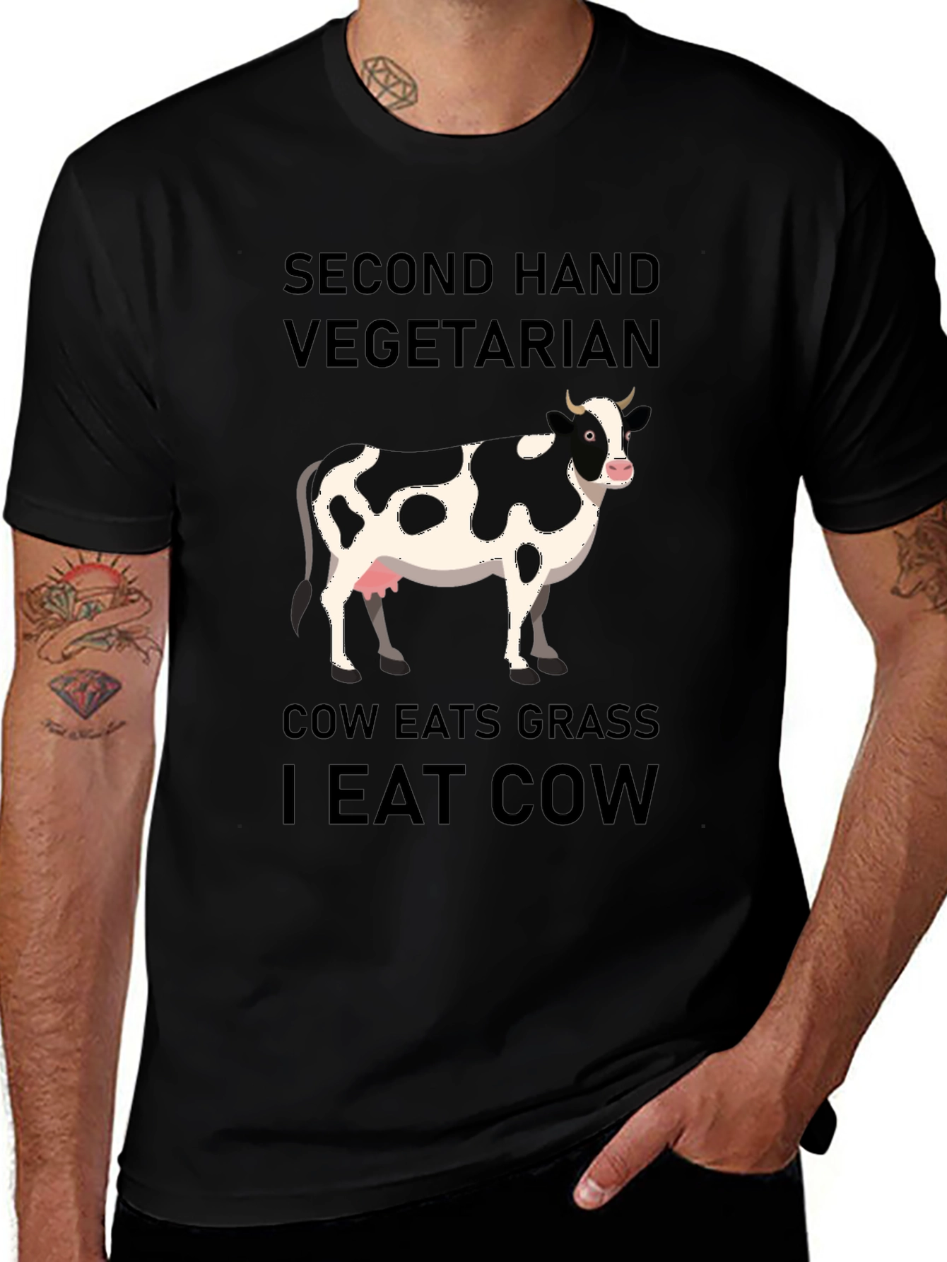 Second Hand Vegetarian Graphic T-Shirt