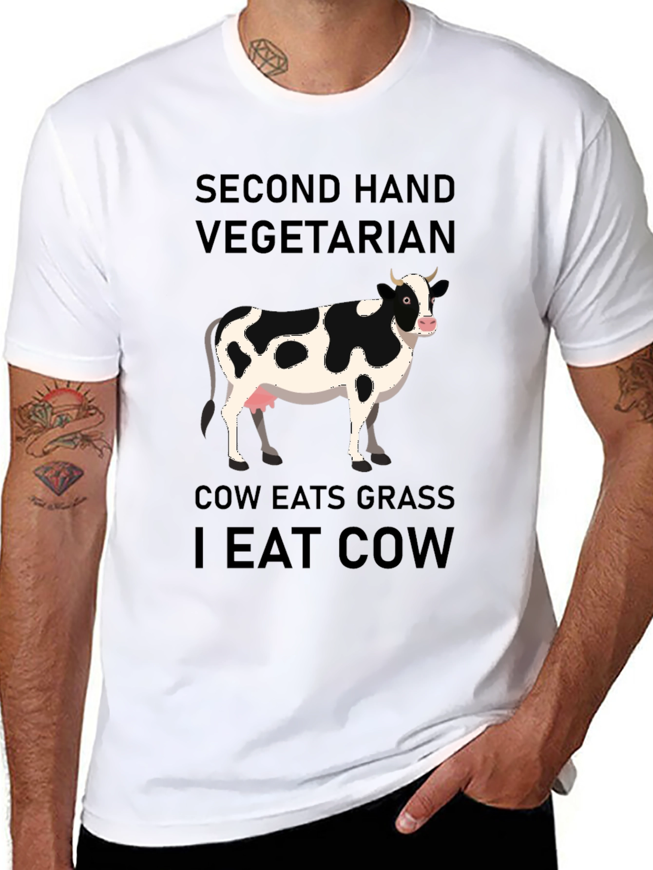Second Hand Vegetarian Graphic T-Shirt