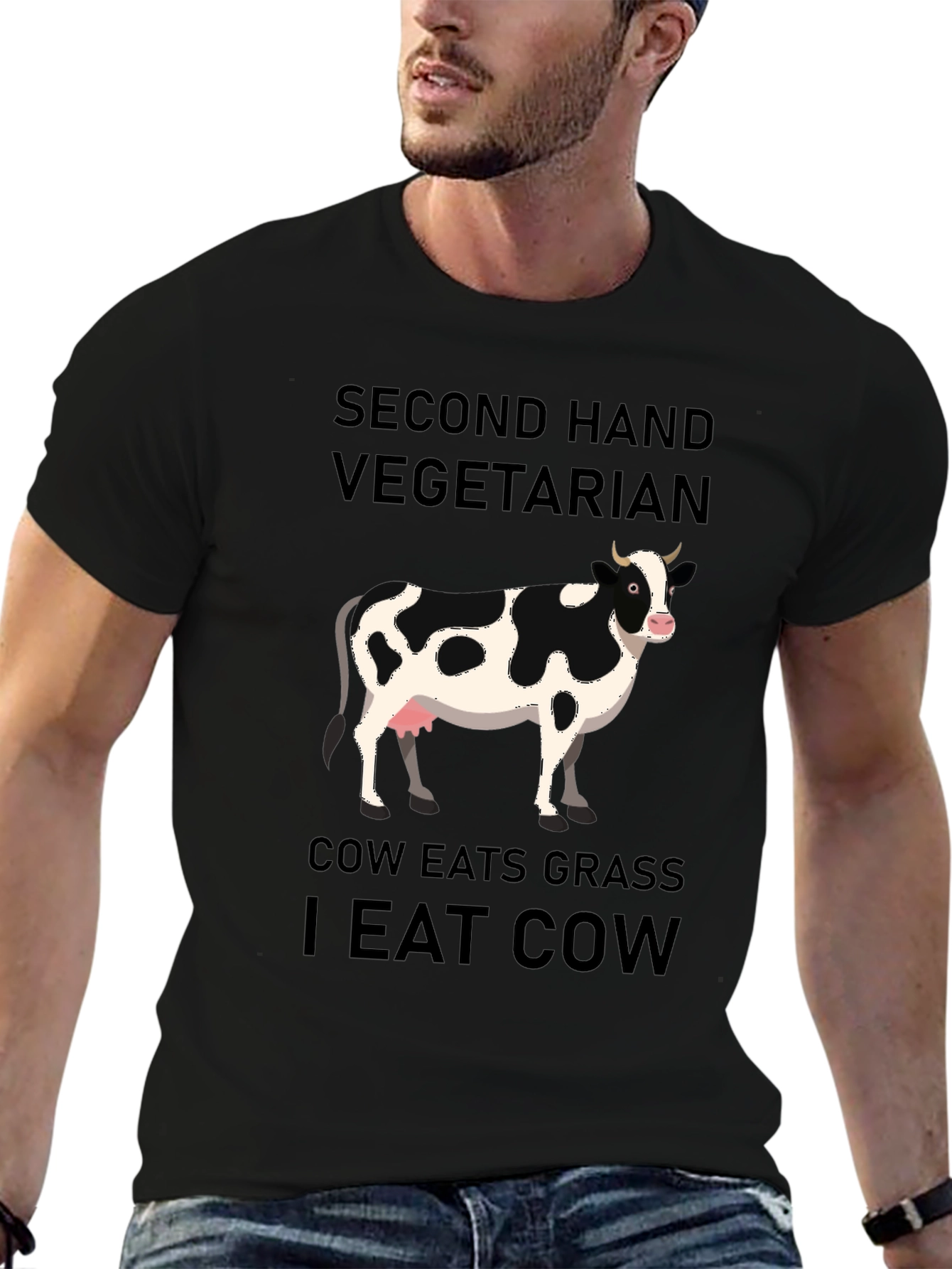 Second Hand Vegetarian Graphic T-Shirt