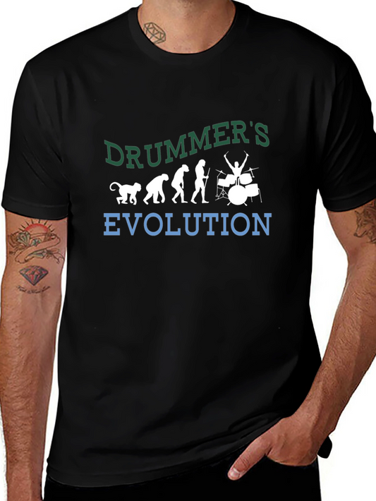 Drummer Evolution Graphic Tee - Music Lover Shirt