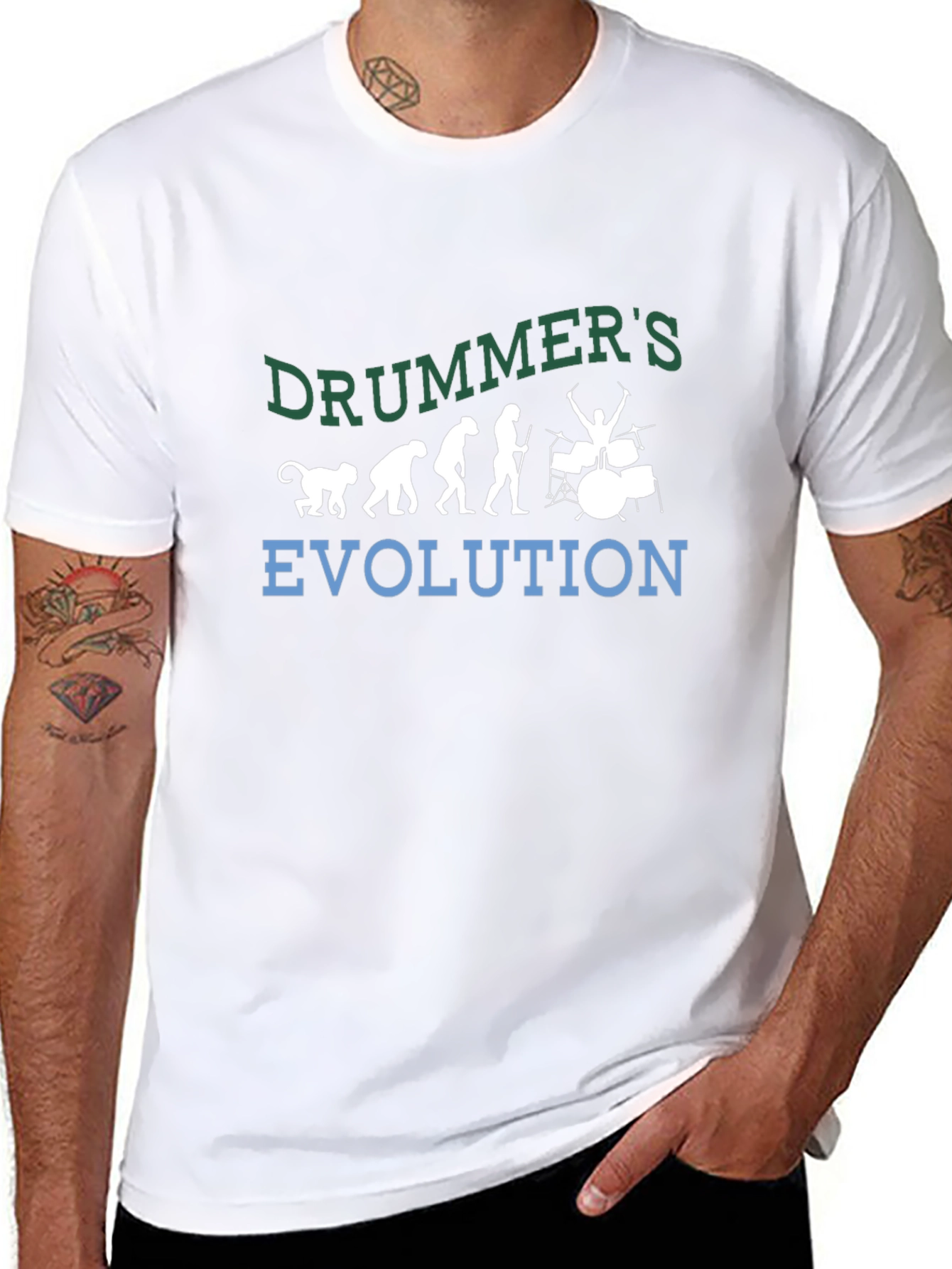 Drummer Evolution Graphic Tee - Music Lover Shirt
