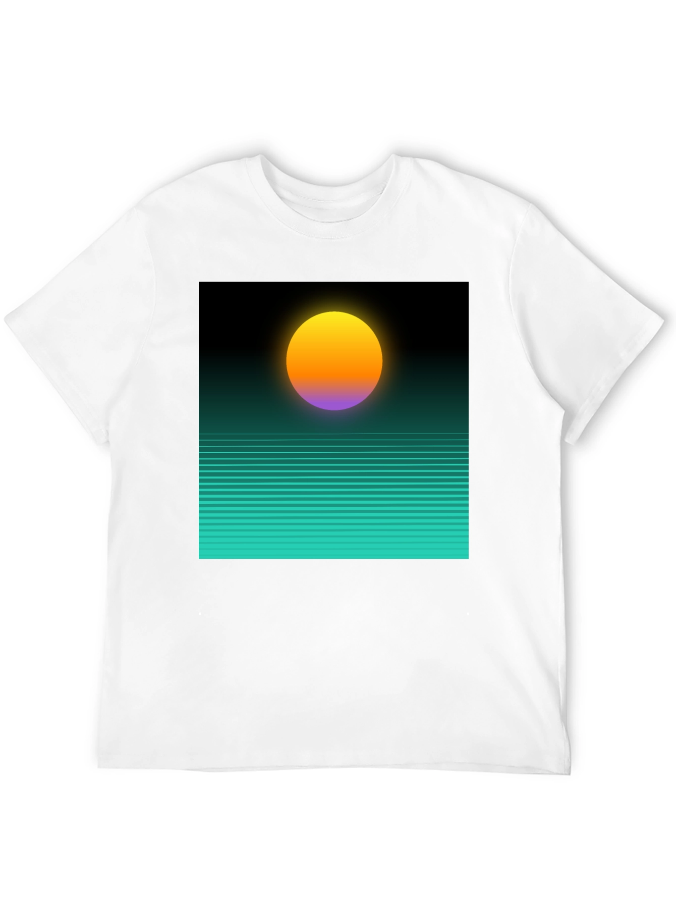 Retro Sunset Graphic Tee - Black