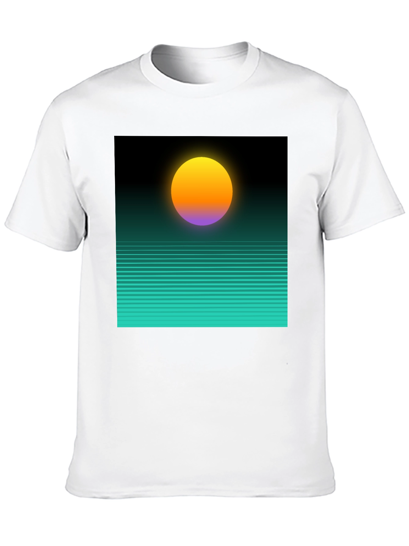Retro Sunset Graphic Tee - Black