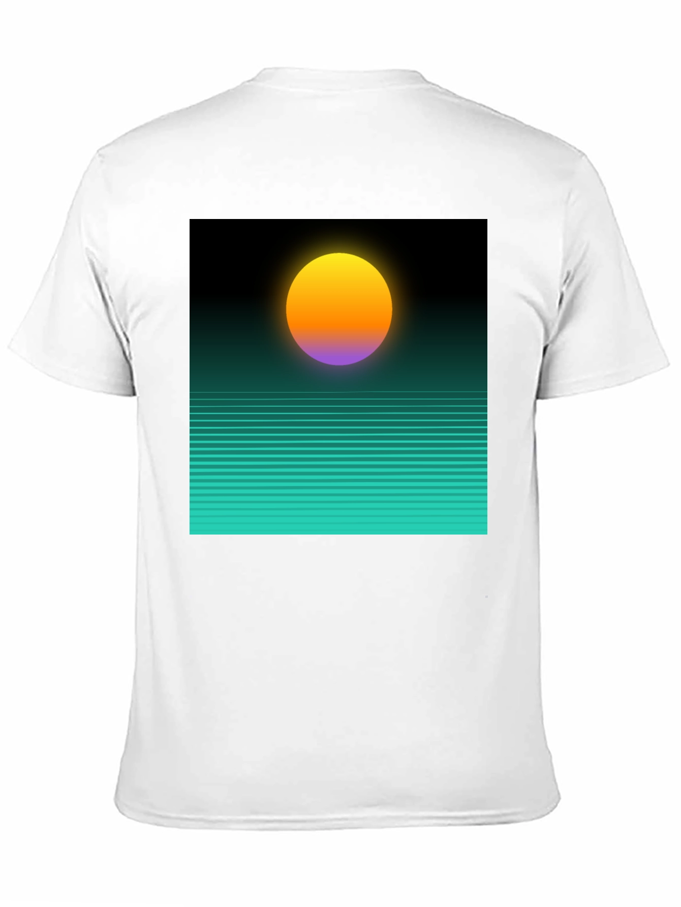 Retro Sunset Graphic Tee - Black