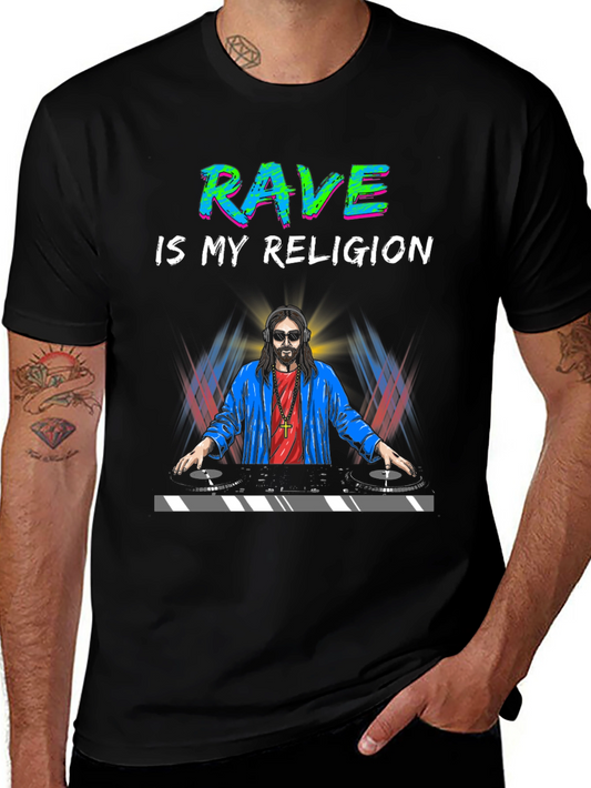 Rave is My Religion DJ Jesus Graphic T-Shirt