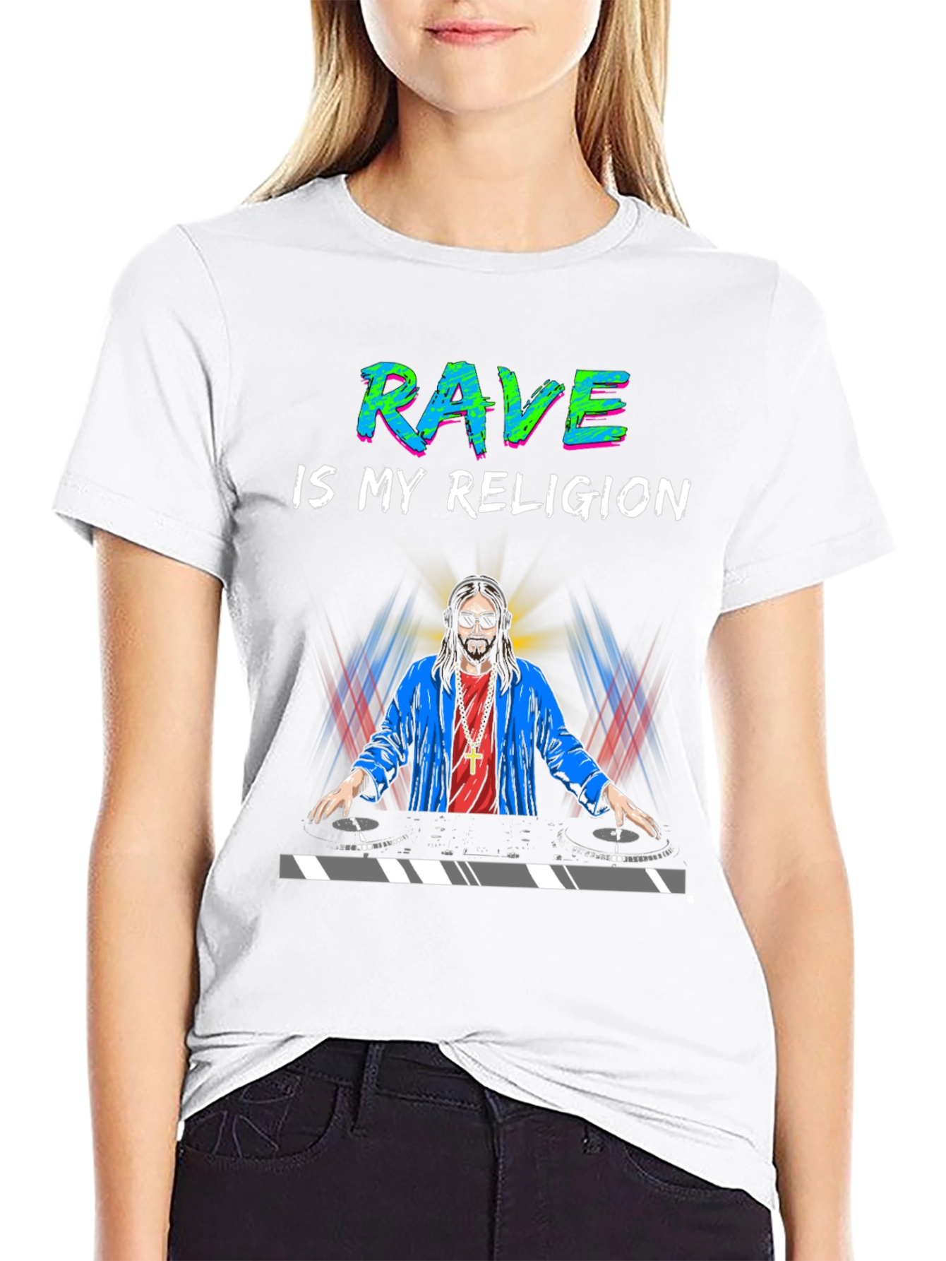 Rave is My Religion DJ Jesus Graphic T-Shirt