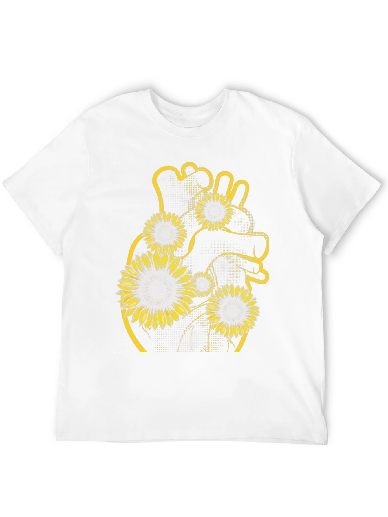 Sunflower Heart Graphic Black T-Shirt
