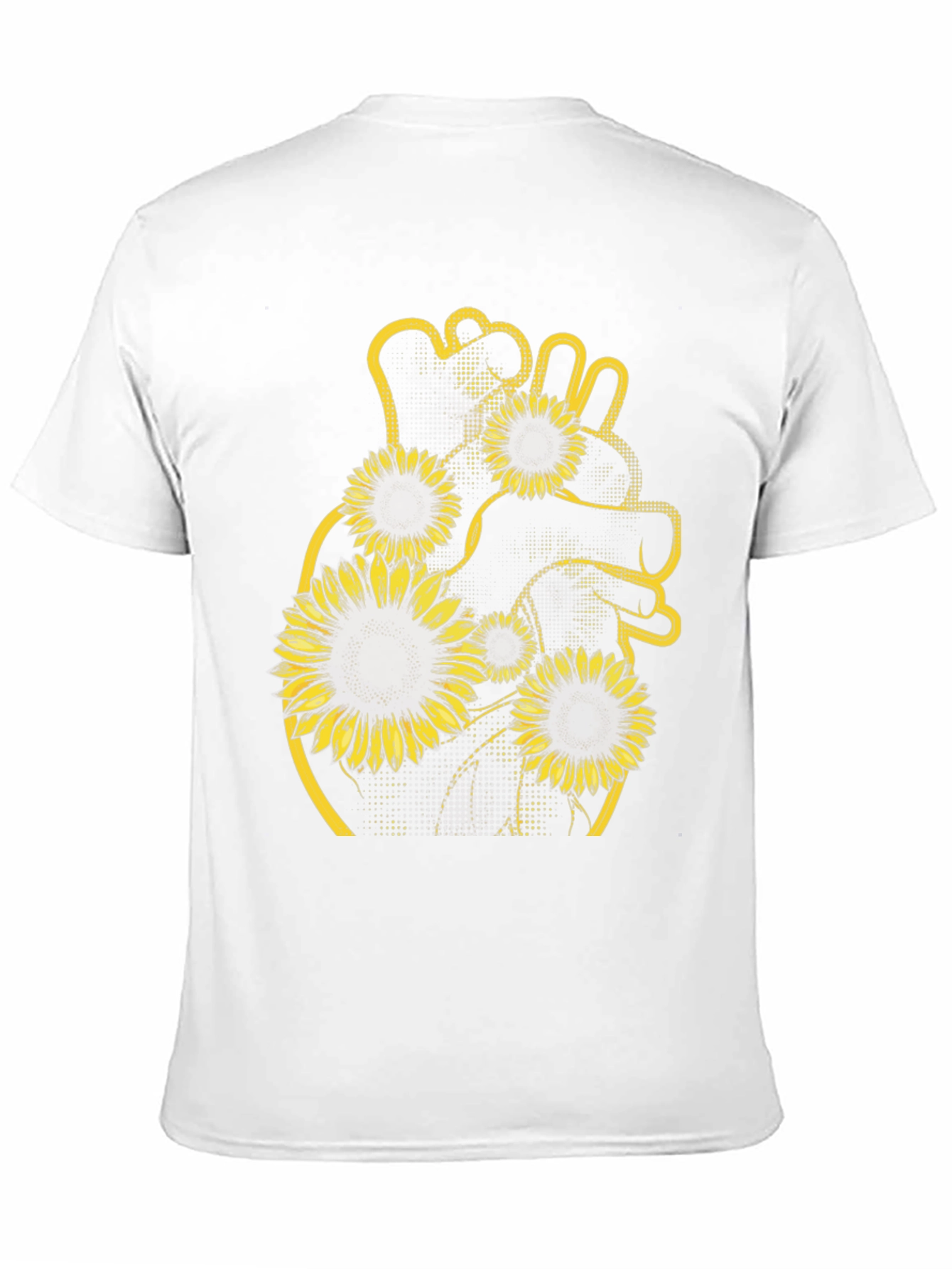 Sunflower Heart Graphic Black T-Shirt