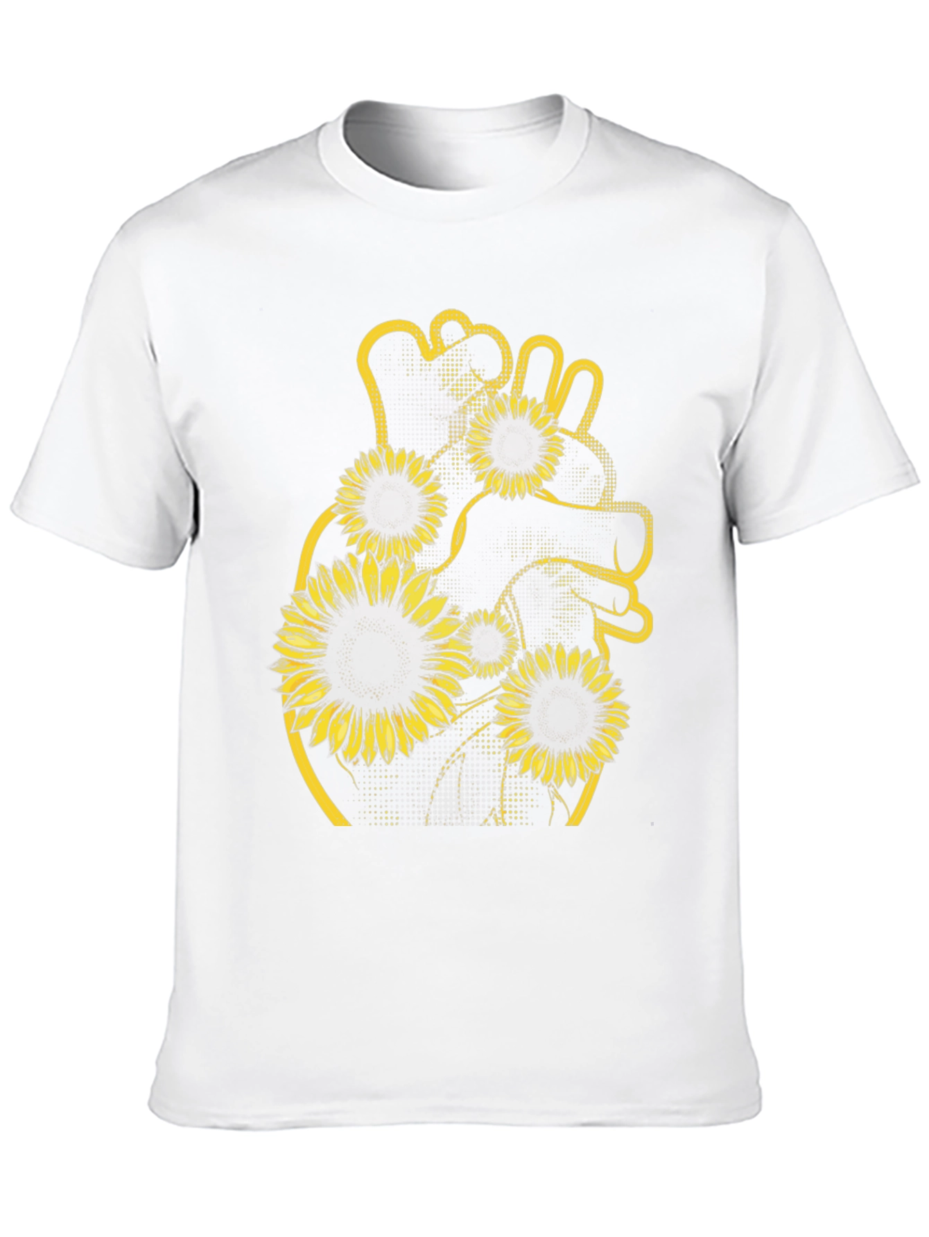 Sunflower Heart Graphic Black T-Shirt