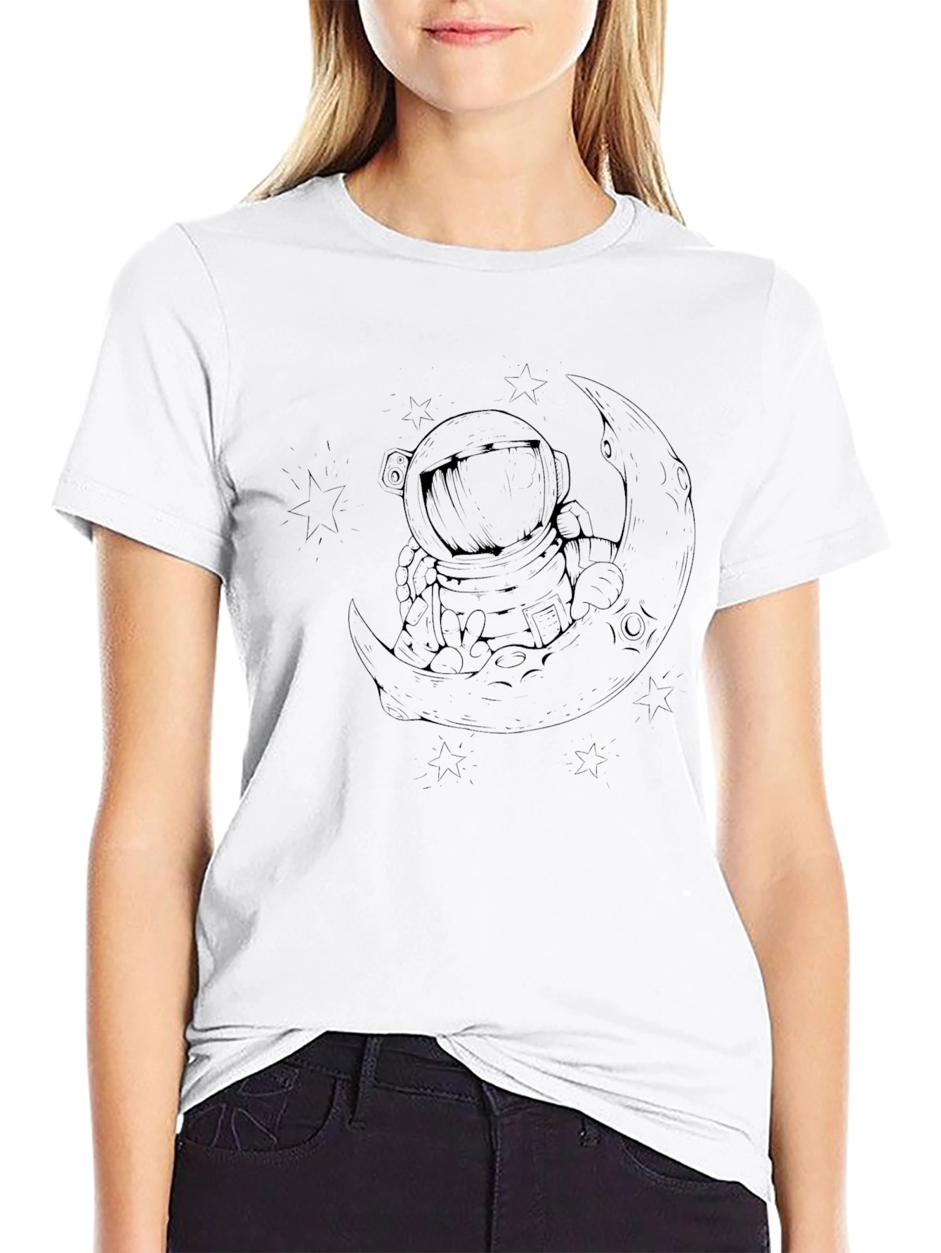 Astronaut Moon Graphic Tee - Relaxed Fit