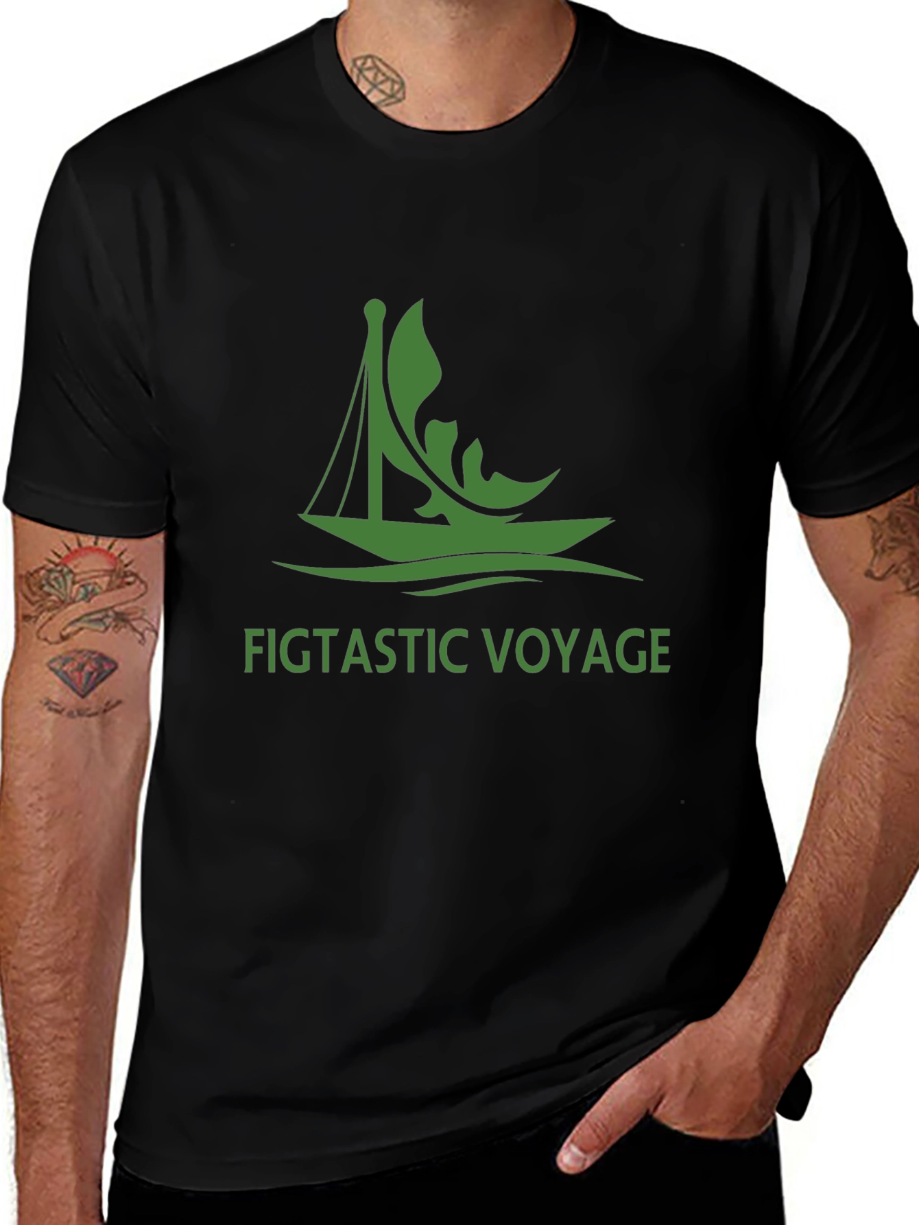 Figtastic Voyage Black Graphic Tee