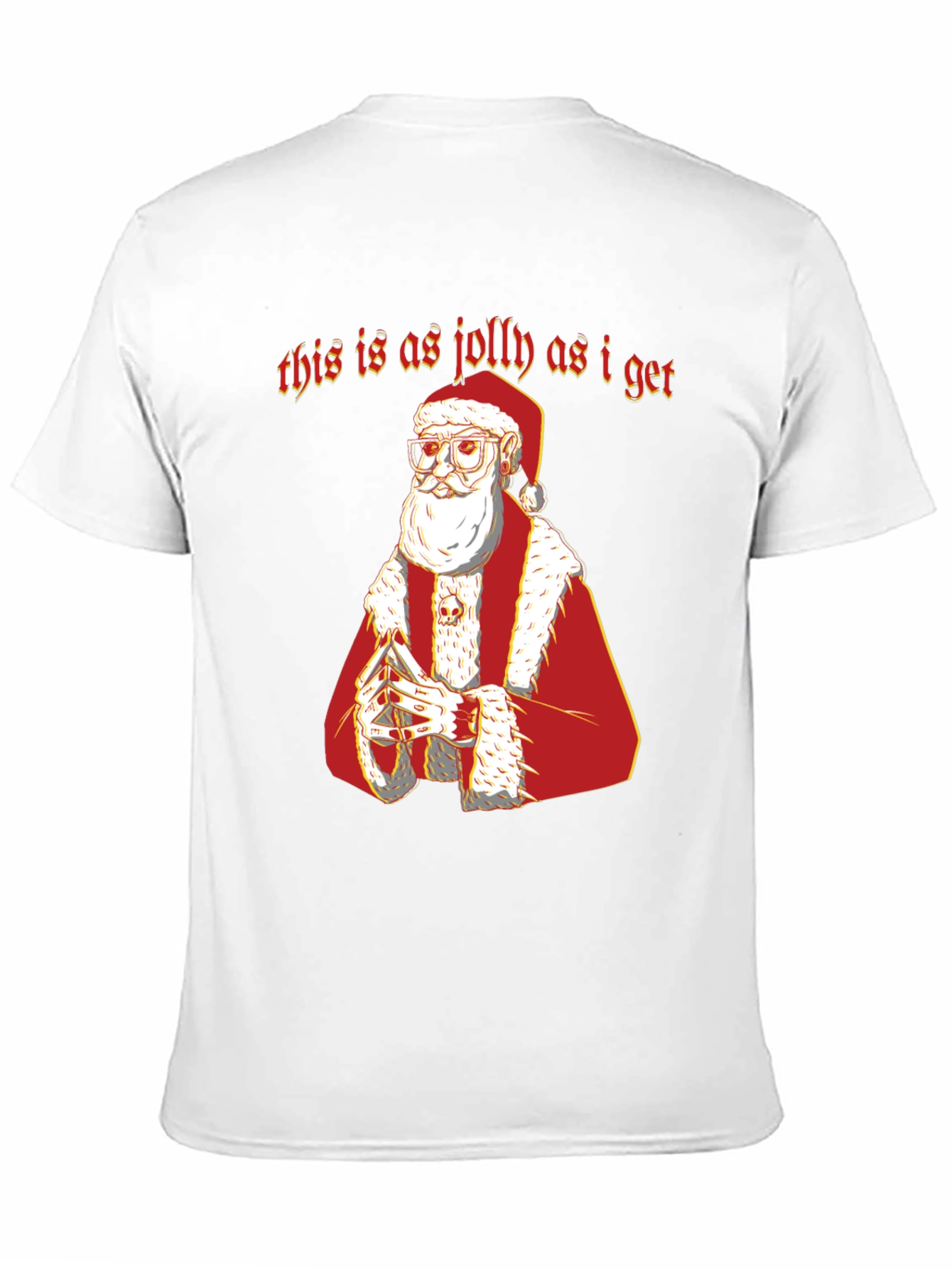 Grumpy Santa As Jolly As I Get Black T-Shirt