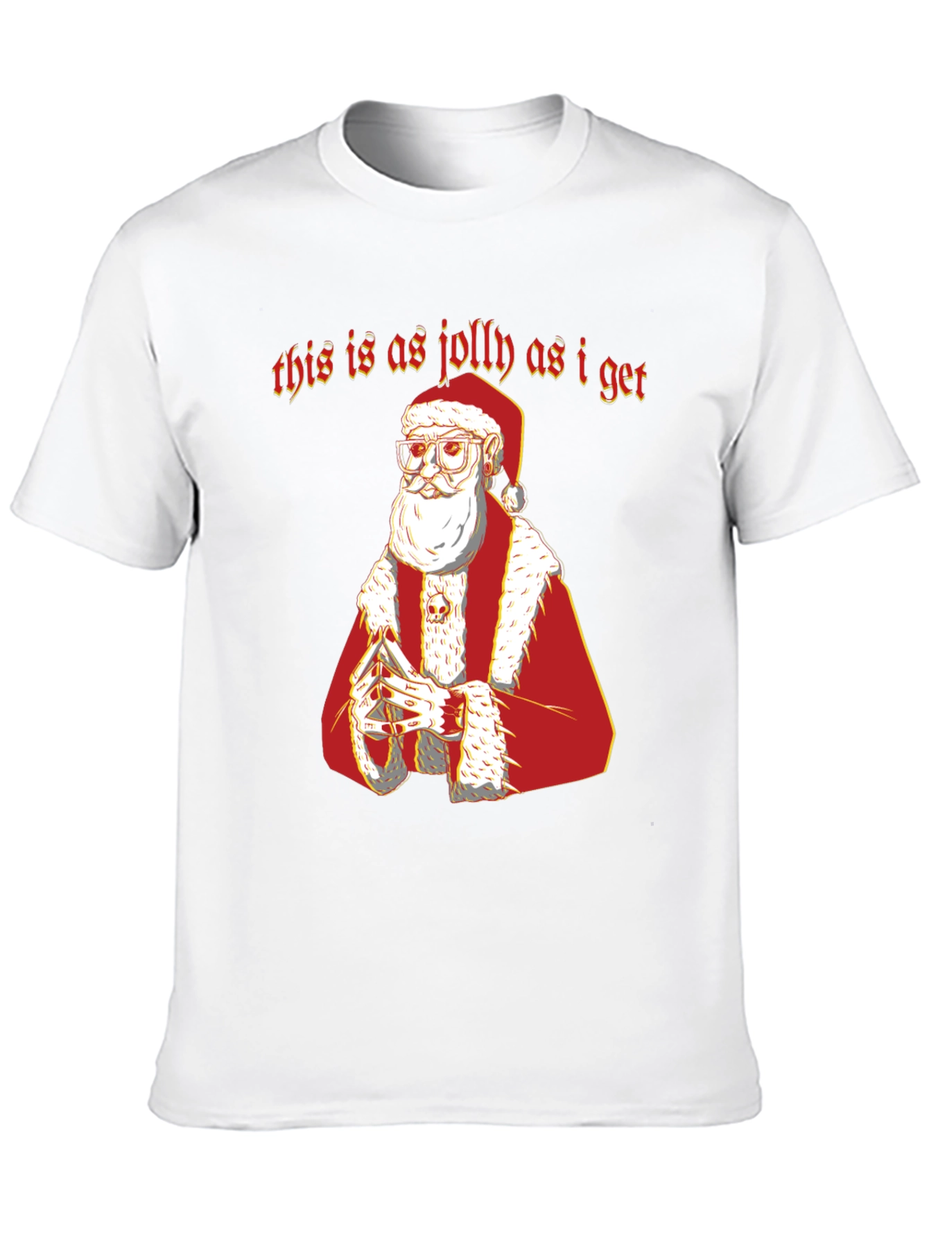 Grumpy Santa As Jolly As I Get Black T-Shirt