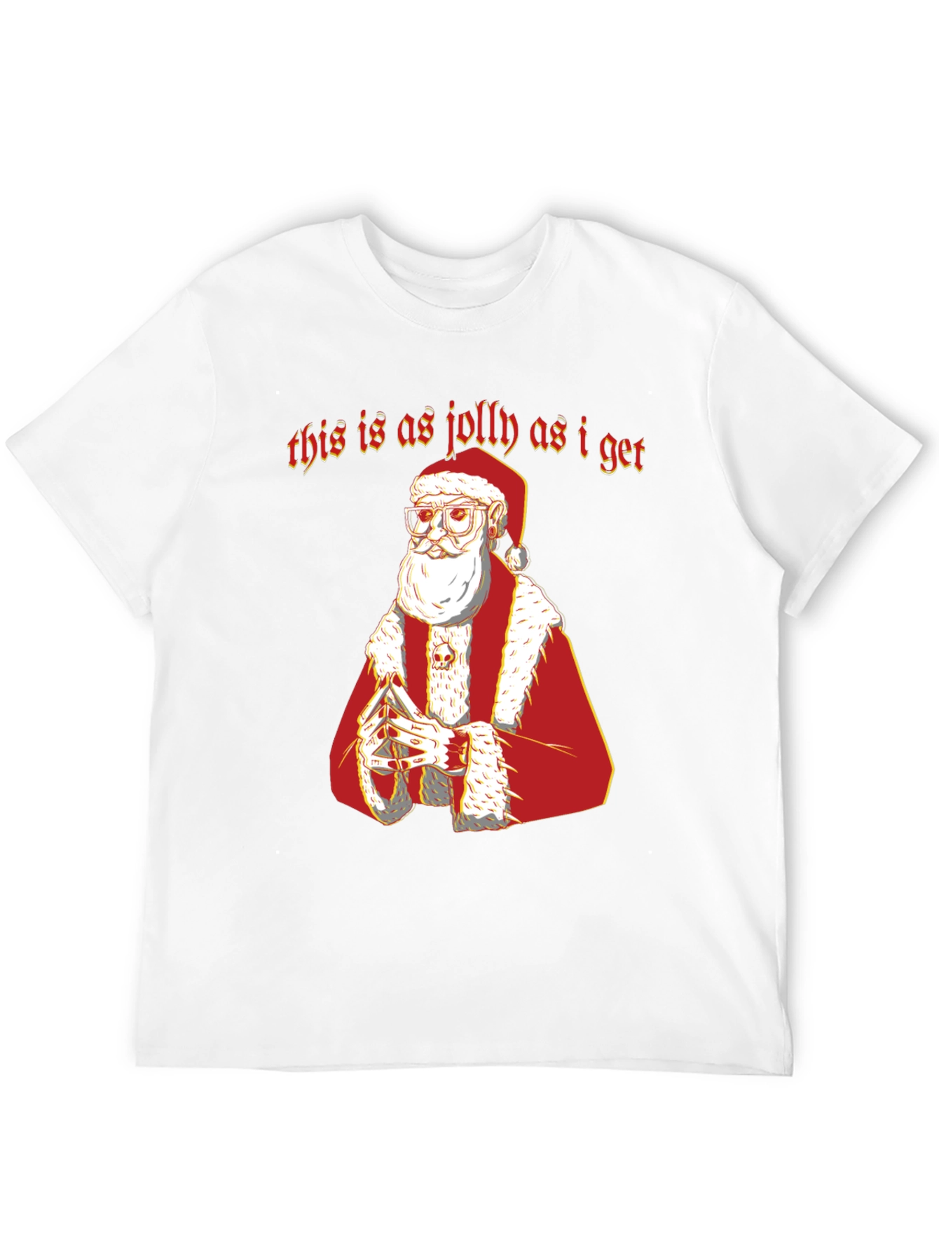 Grumpy Santa As Jolly As I Get Black T-Shirt
