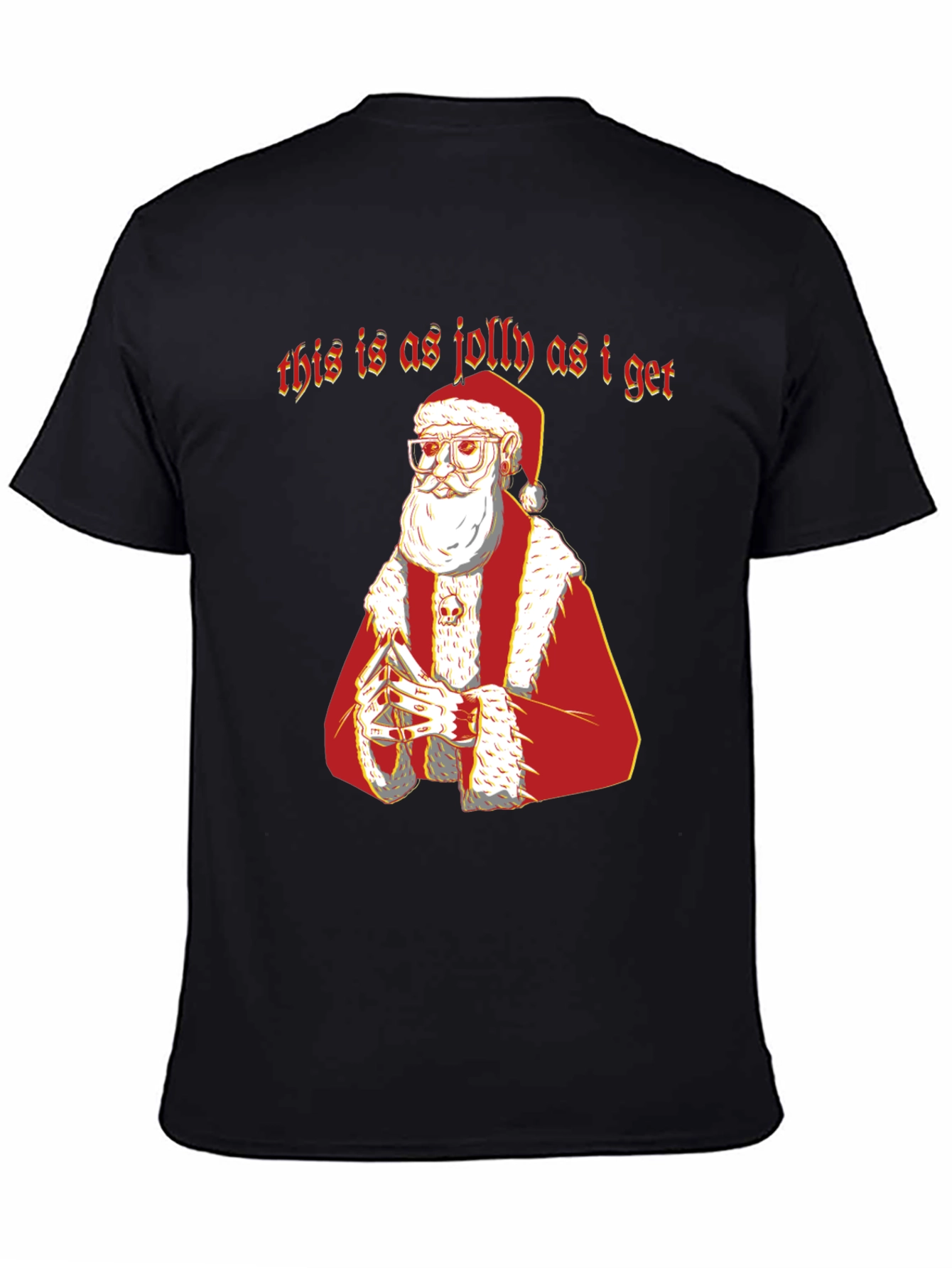Grumpy Santa As Jolly As I Get Black T-Shirt