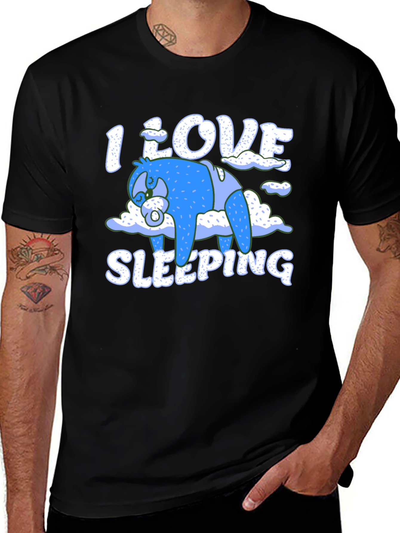 I Love Sleeping Sloth Graphic T-Shirt