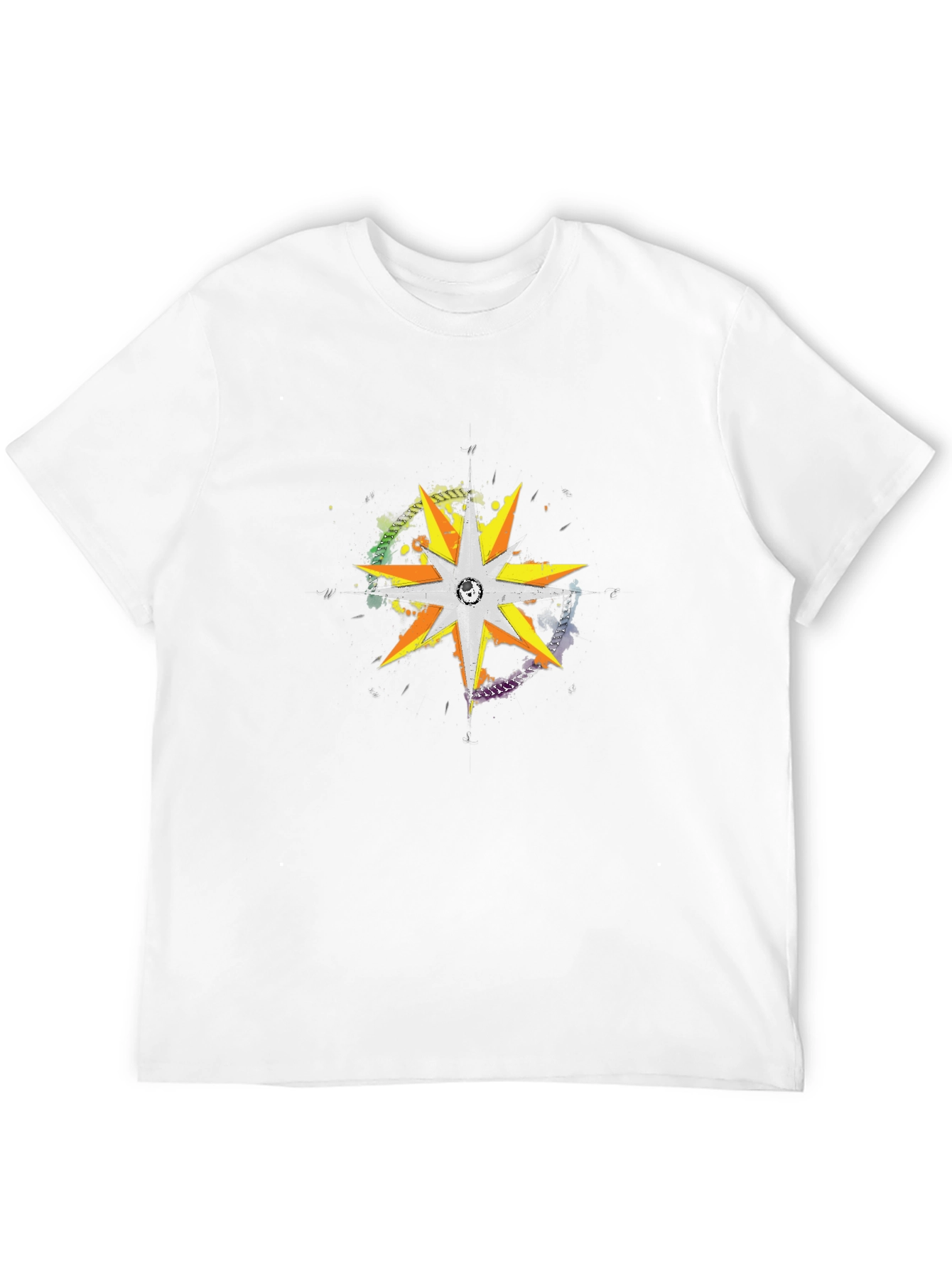 Graphic Starburst Crew Neck Tee - Black