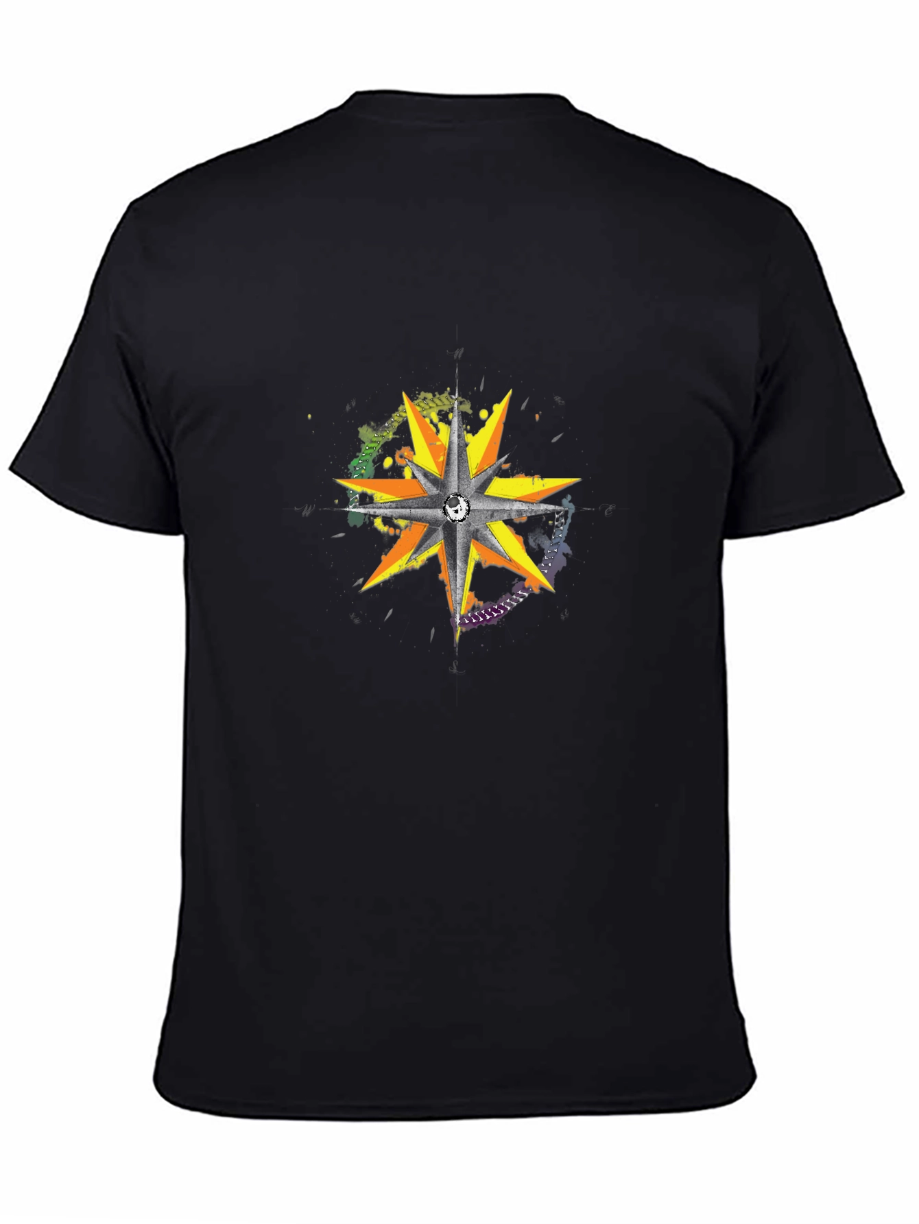 Graphic Starburst Crew Neck Tee - Black