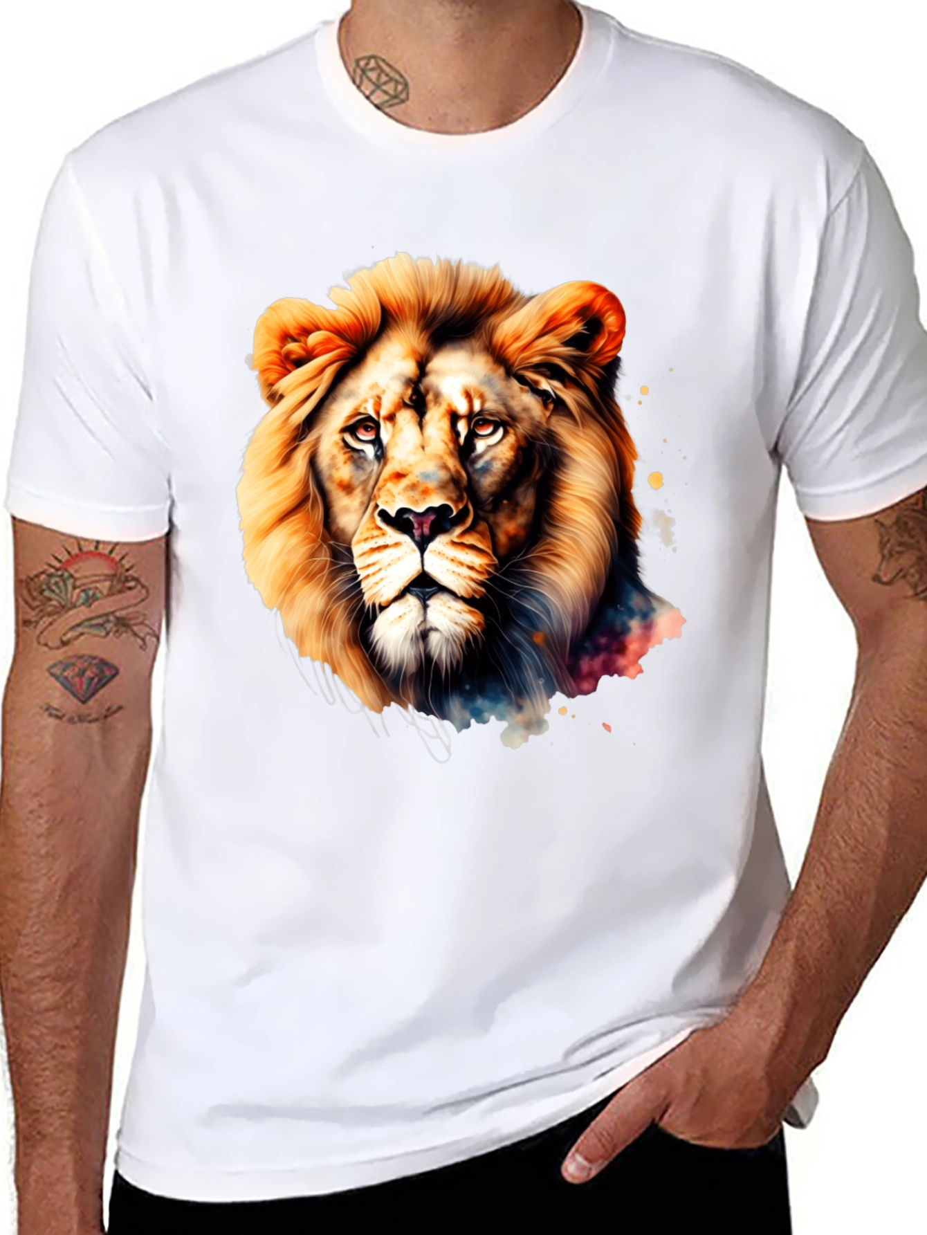 Lion Graphic Tee - Bold Artistic Design