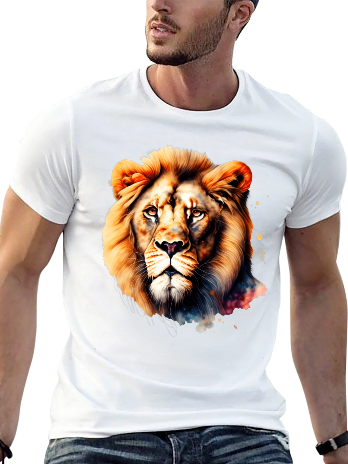Lion Graphic Tee - Bold Artistic Design