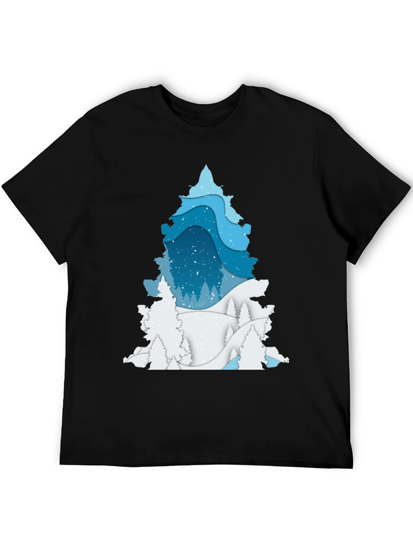 Winter Tree Graphic Tee - Black Cotton Blend