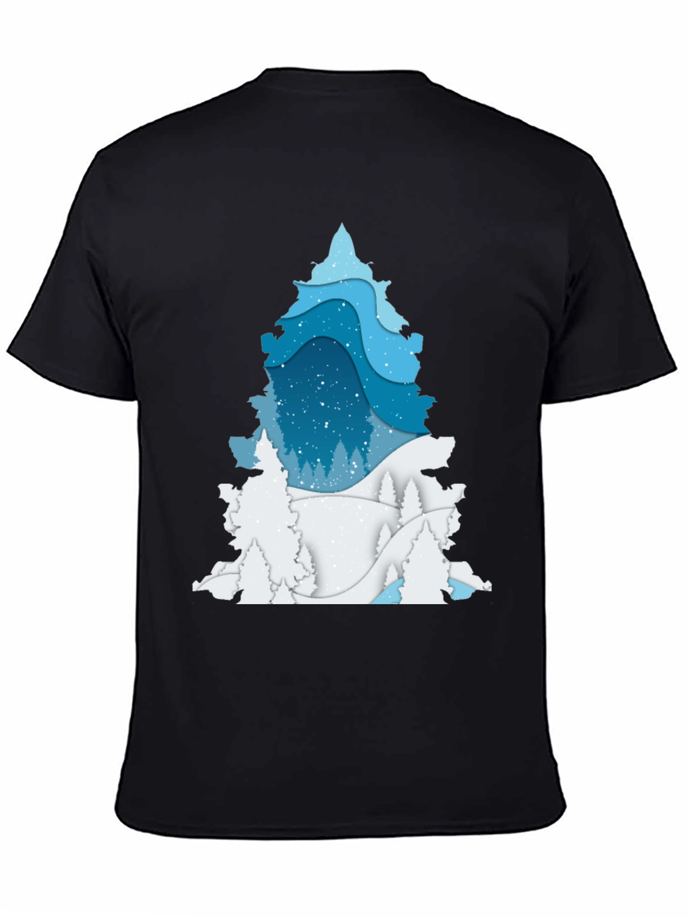 Winter Tree Graphic Tee - Black Cotton Blend