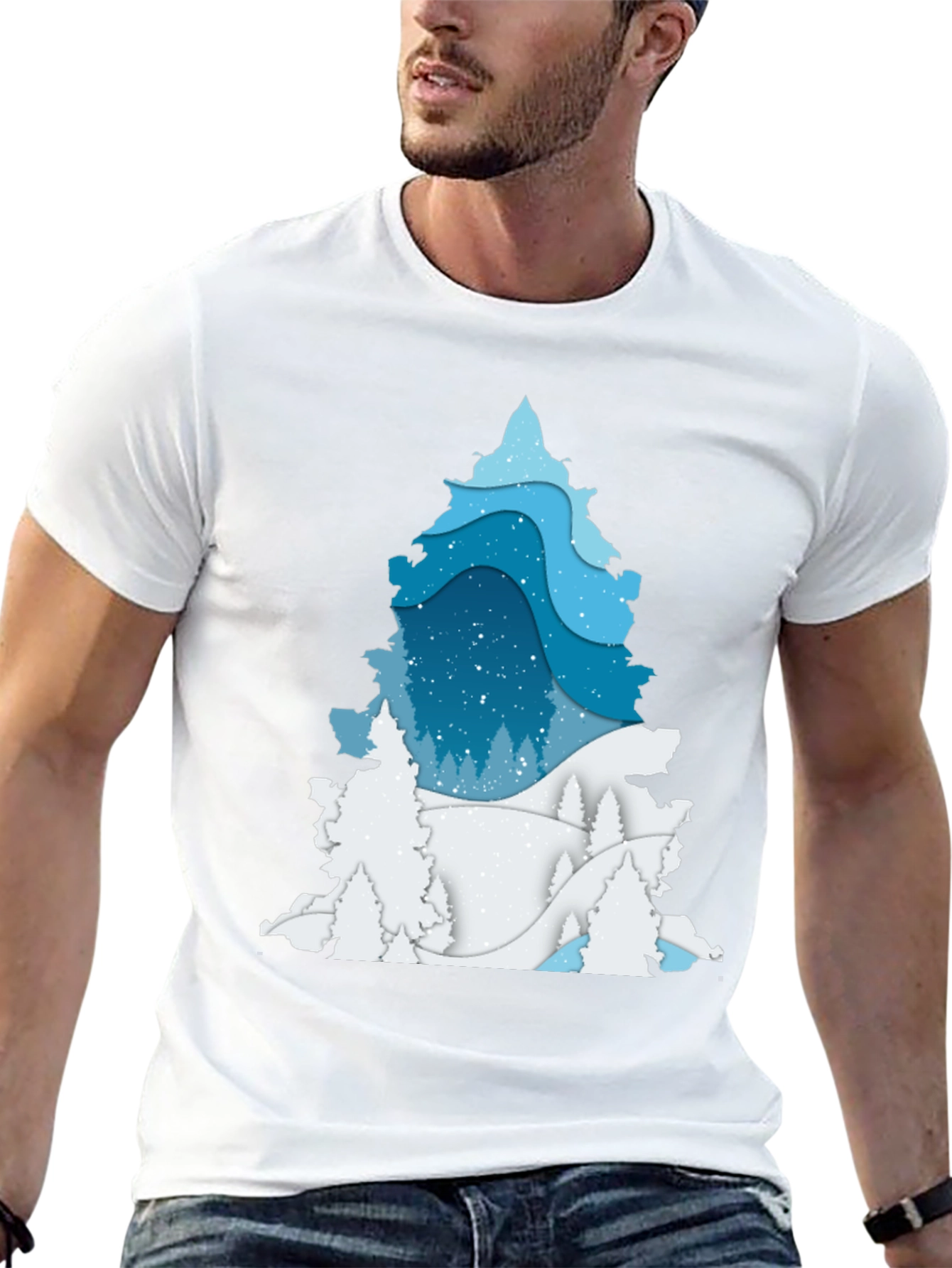 Winter Tree Graphic Tee - Black Cotton Blend