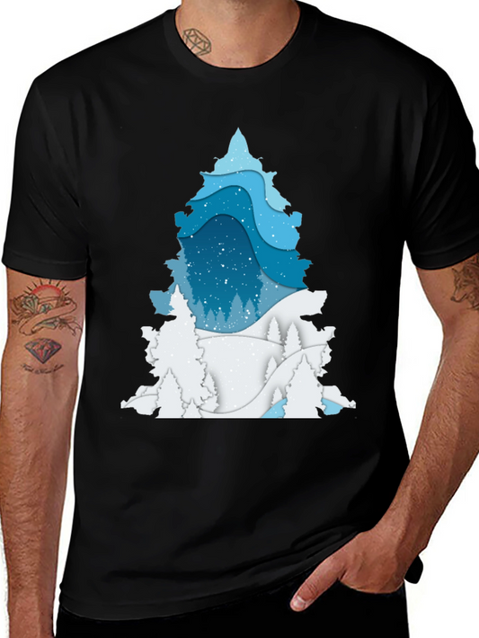 Winter Tree Graphic Tee - Black Cotton Blend