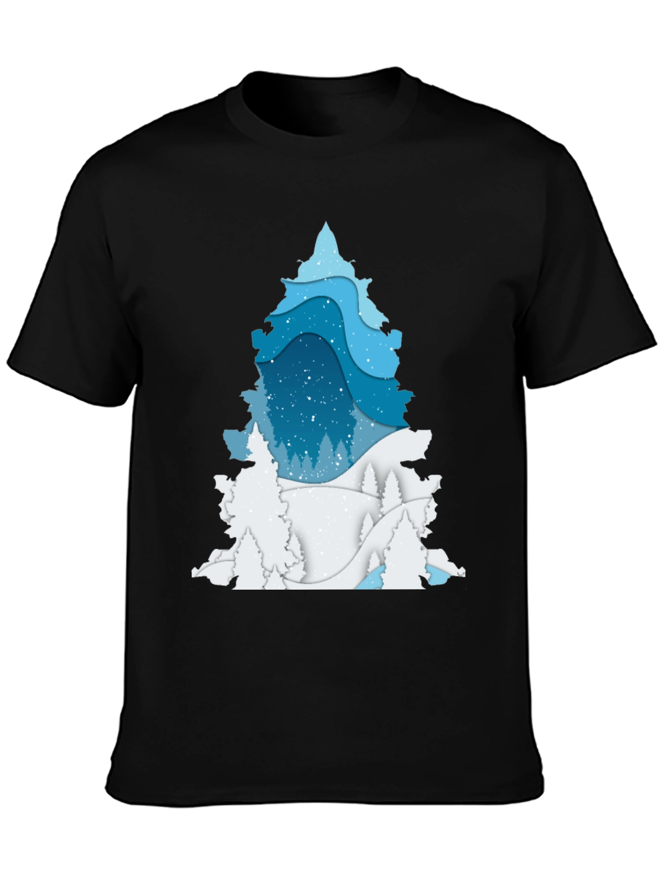 Winter Tree Graphic Tee - Black Cotton Blend