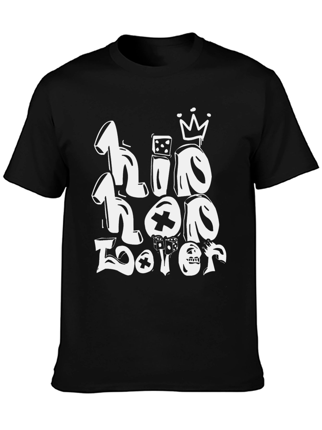 Hip Hop Lover Graphic T-Shirt - Black