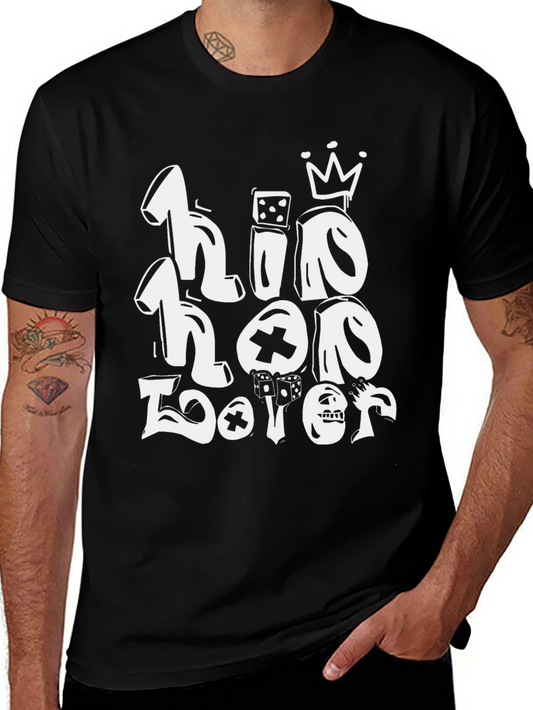 Hip Hop Lover Graphic T-Shirt - Black