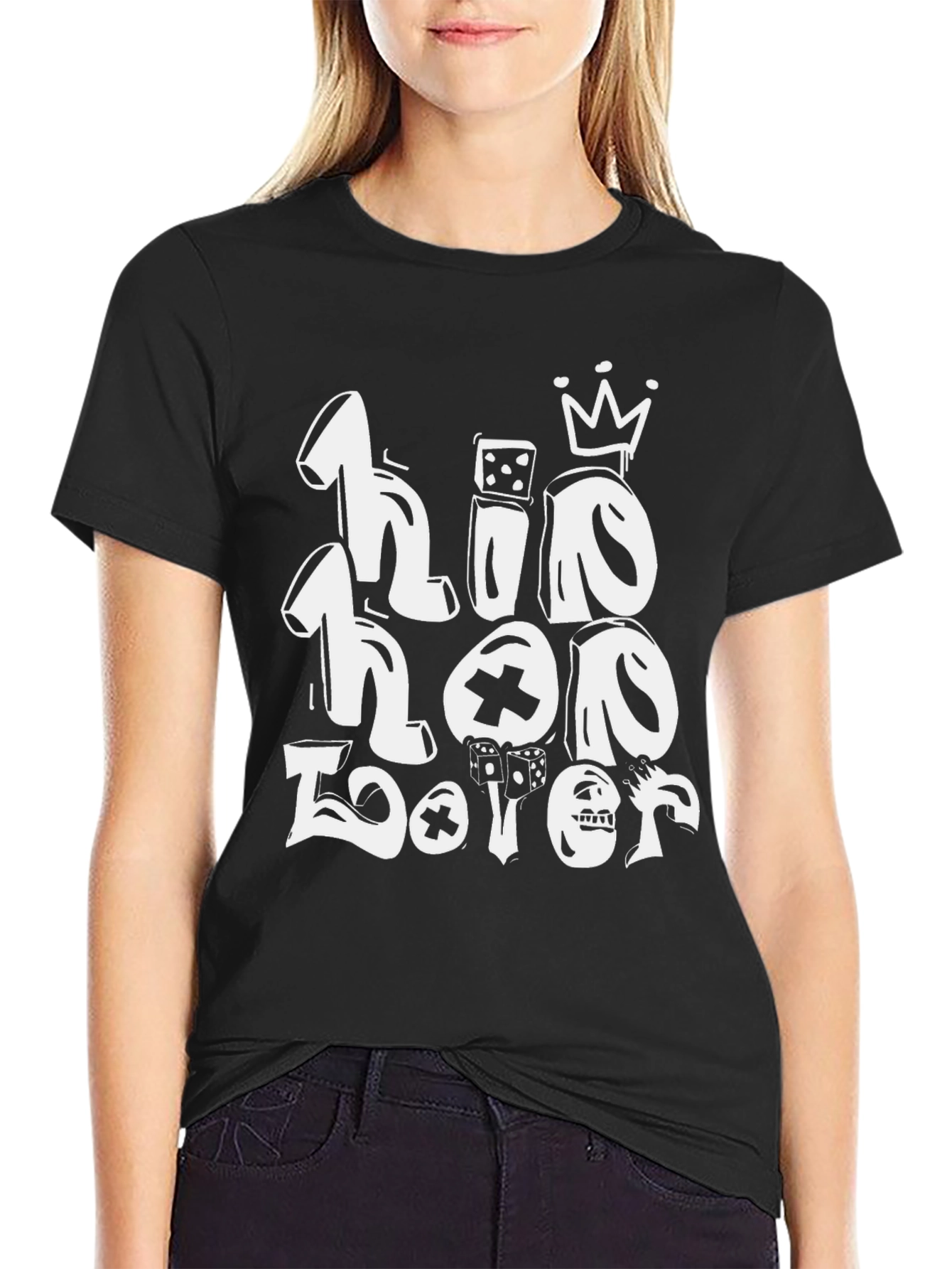 Hip Hop Lover Graphic T-Shirt - Black