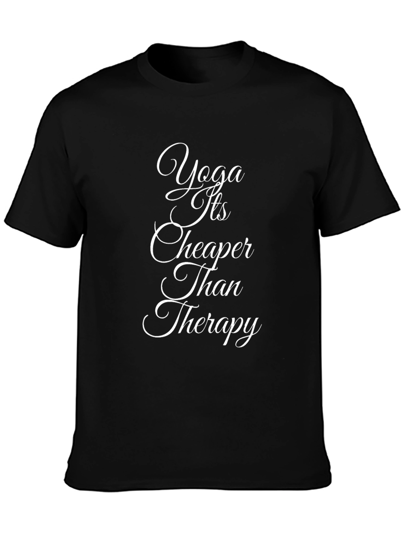 Yoga Cheaper Than Therapy Black T-Shirt