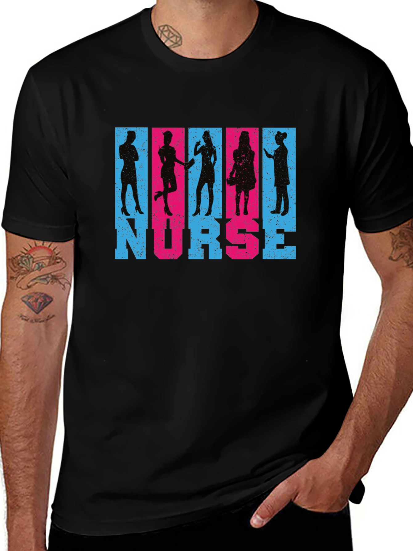 Nurse Silhouette Graphic T-Shirt