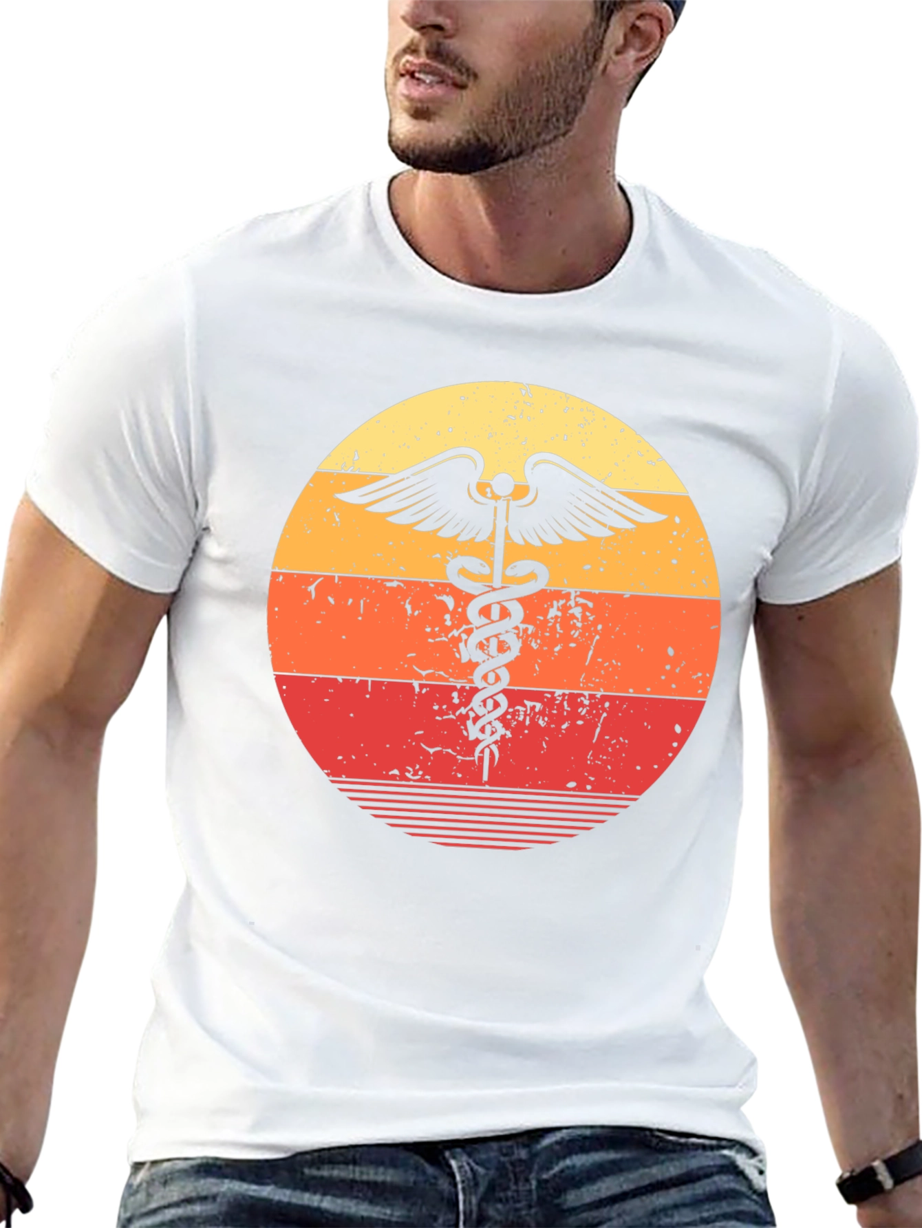 Retro Medical Caduceus Graphic Tee