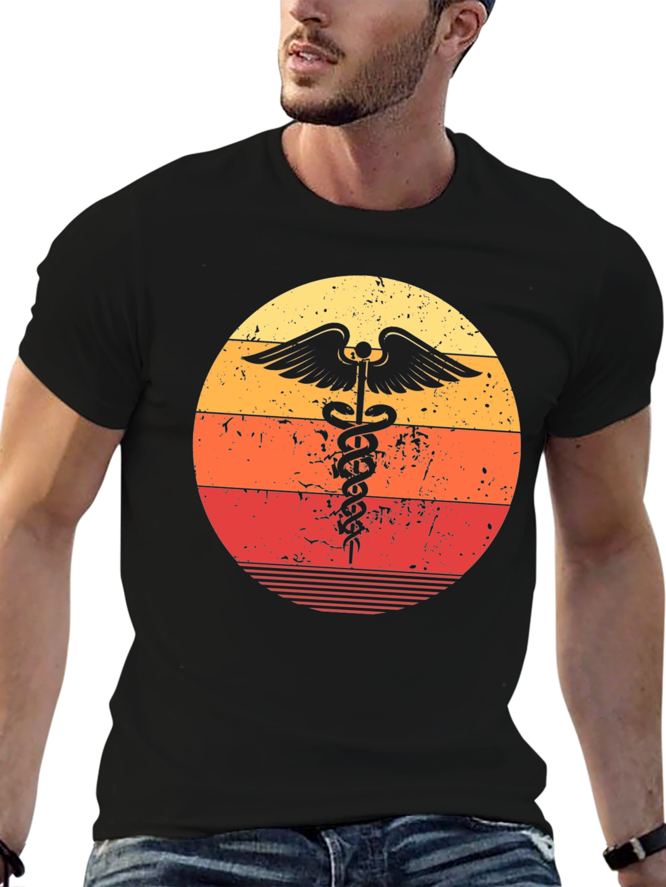 Retro Medical Caduceus Graphic Tee