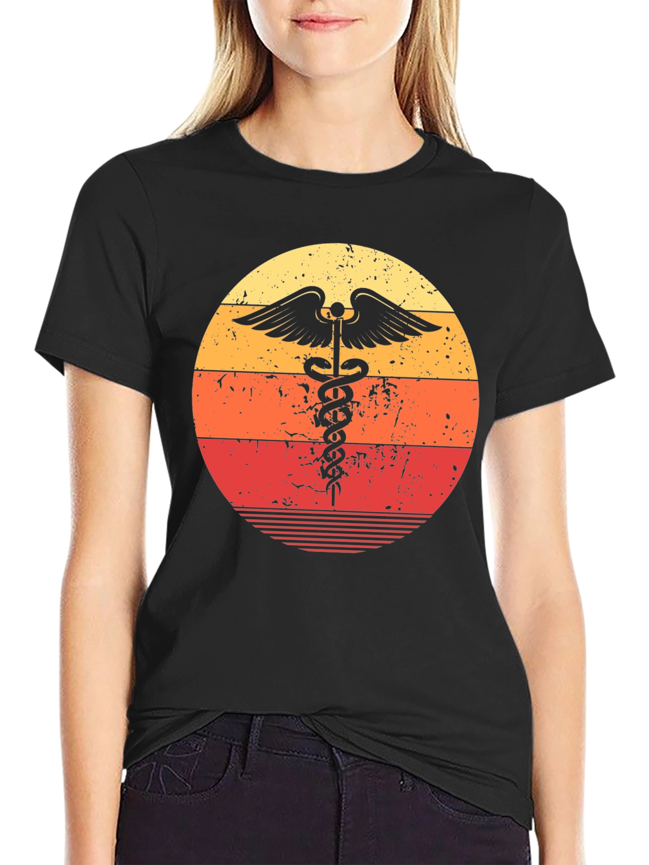 Retro Medical Caduceus Graphic Tee