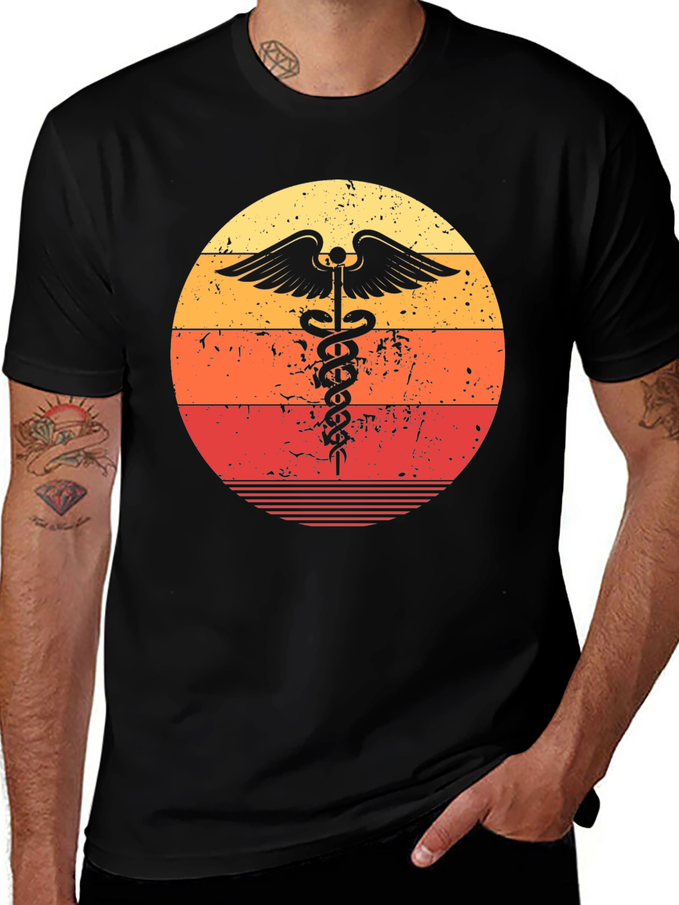 Retro Medical Caduceus Graphic Tee