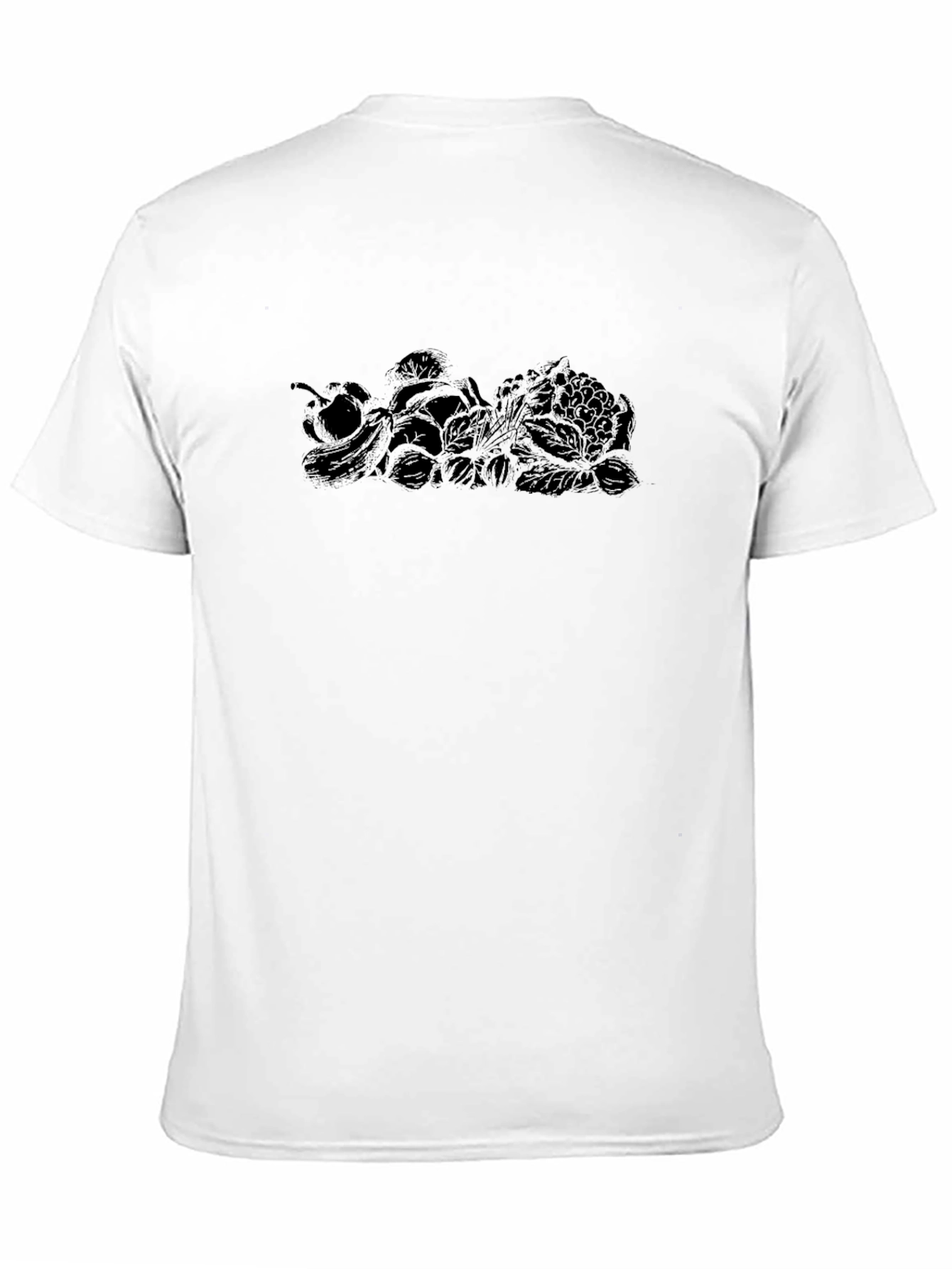 Mens Black Graphic Tee - Vegetable Design