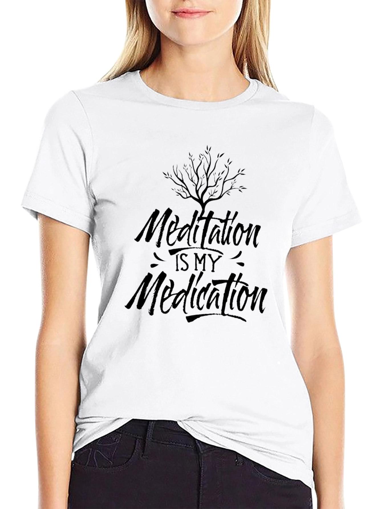 Meditation is My Medication Black T-Shirt