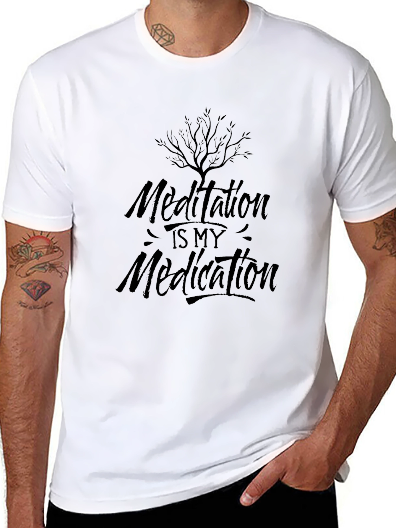 Meditation is My Medication Black T-Shirt