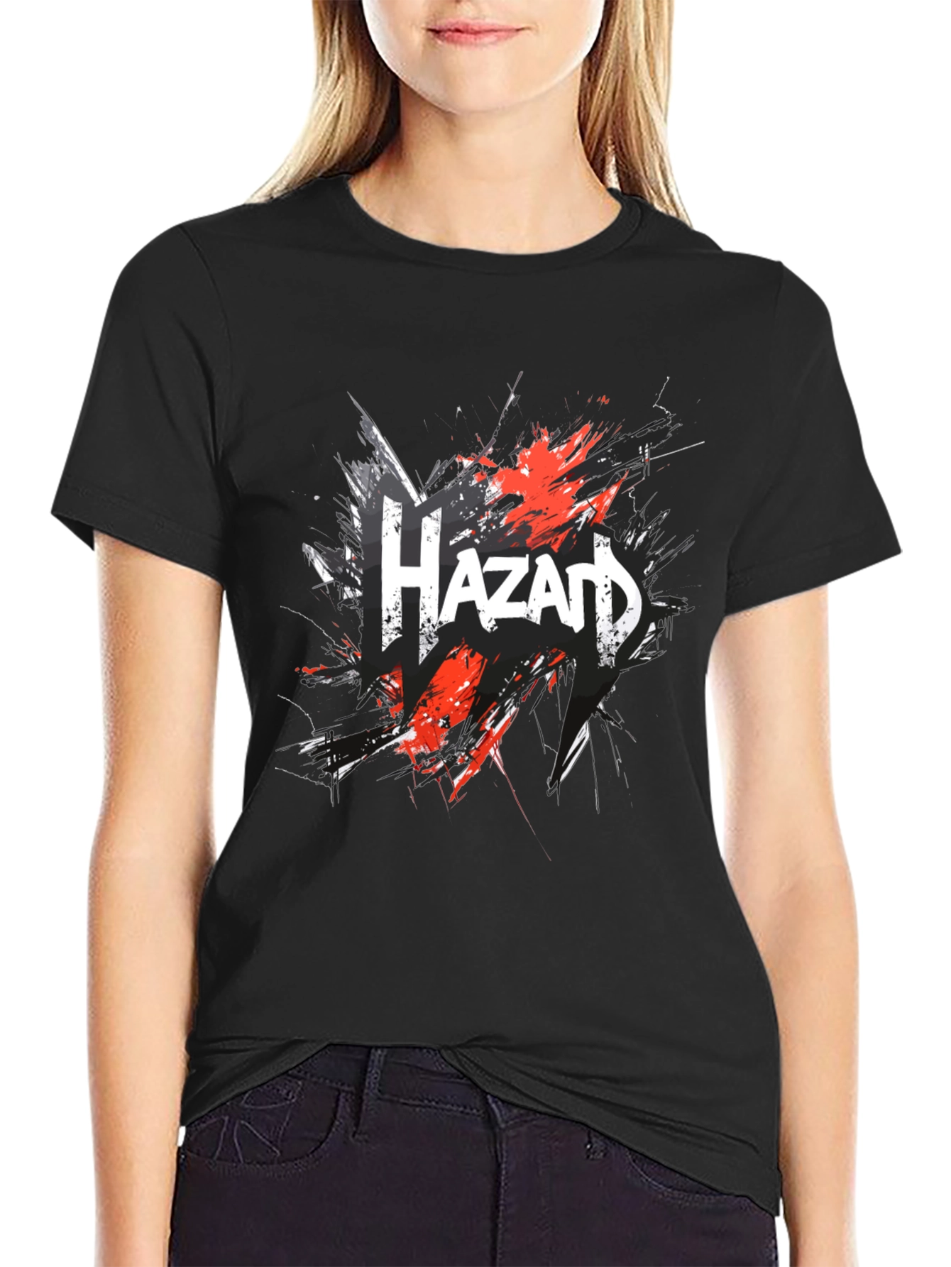 Hazard Graphic Print Black T-Shirt for Men