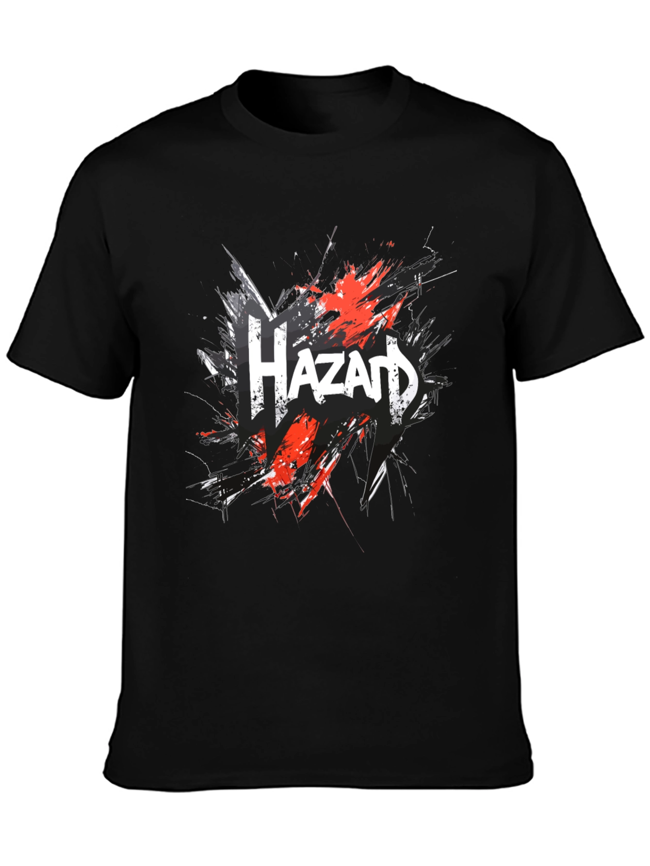 Hazard Graphic Print Black T-Shirt for Men