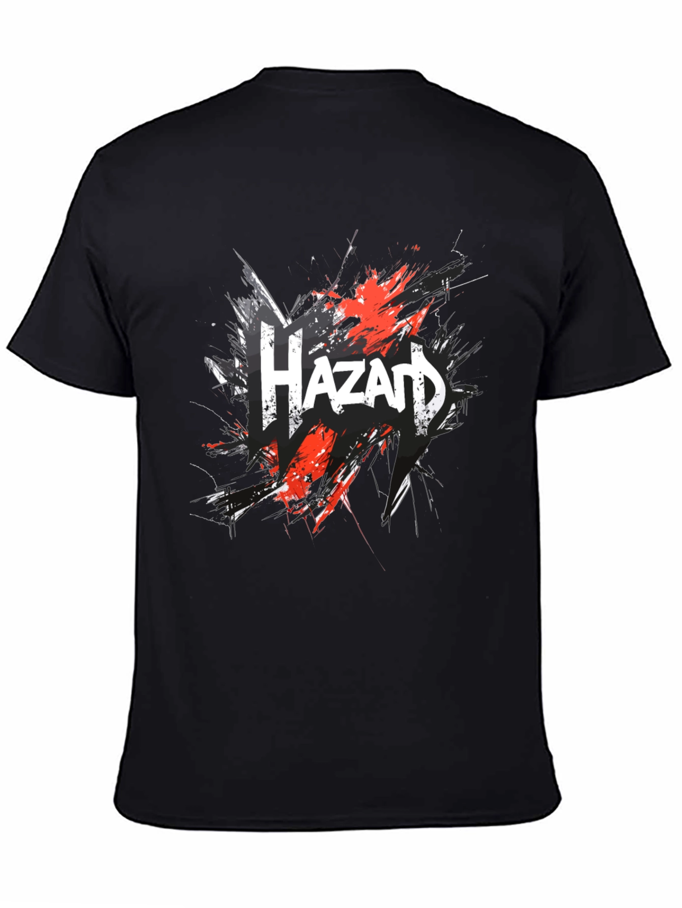 Hazard Graphic Print Black T-Shirt for Men